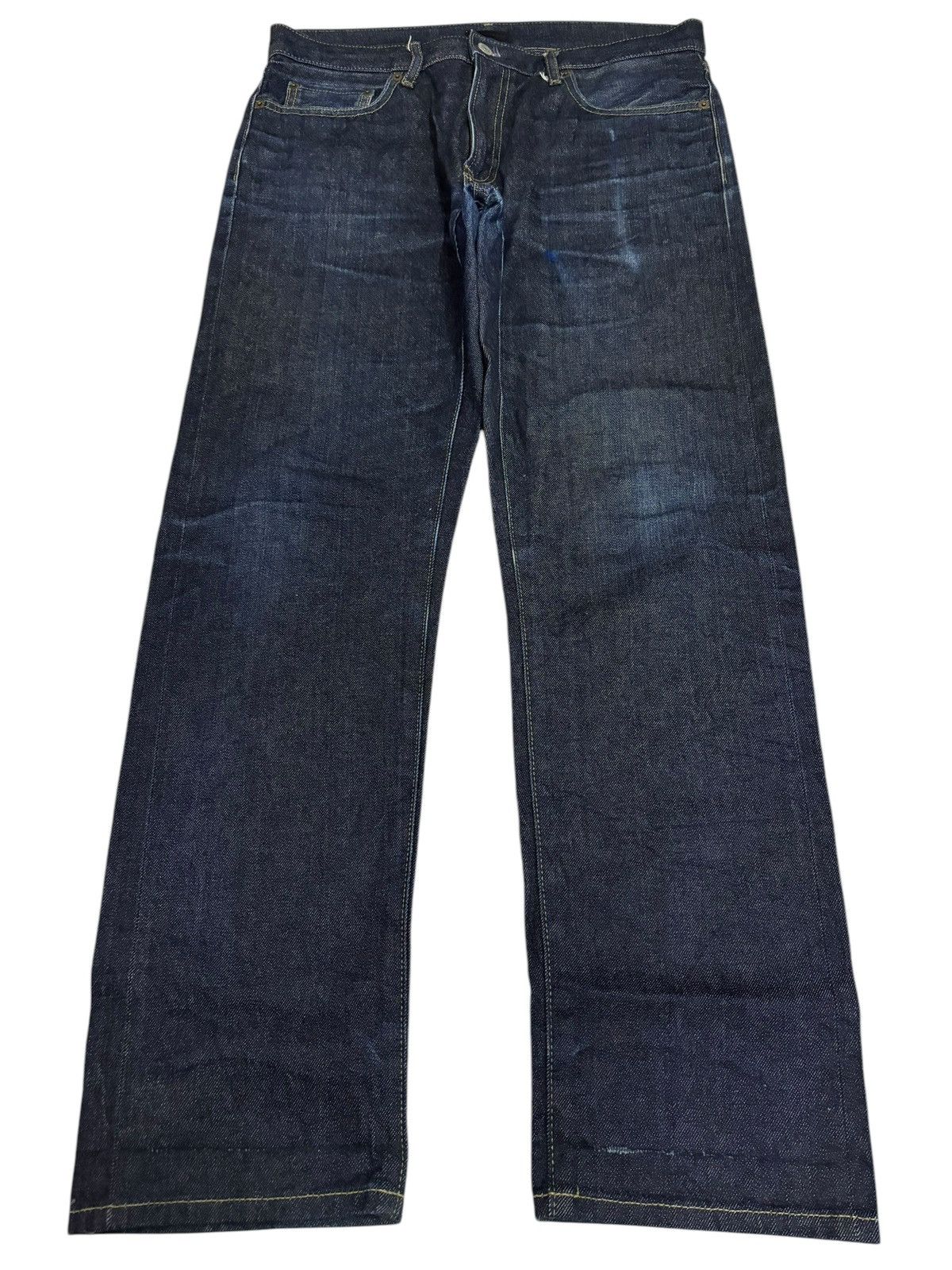 Japanese Brand × Kaihara Denim × Vintage Vintage Kaihara Uniqlo Selvedge Blue Indigo Jeans Size US 33 - 2 Thumbnail