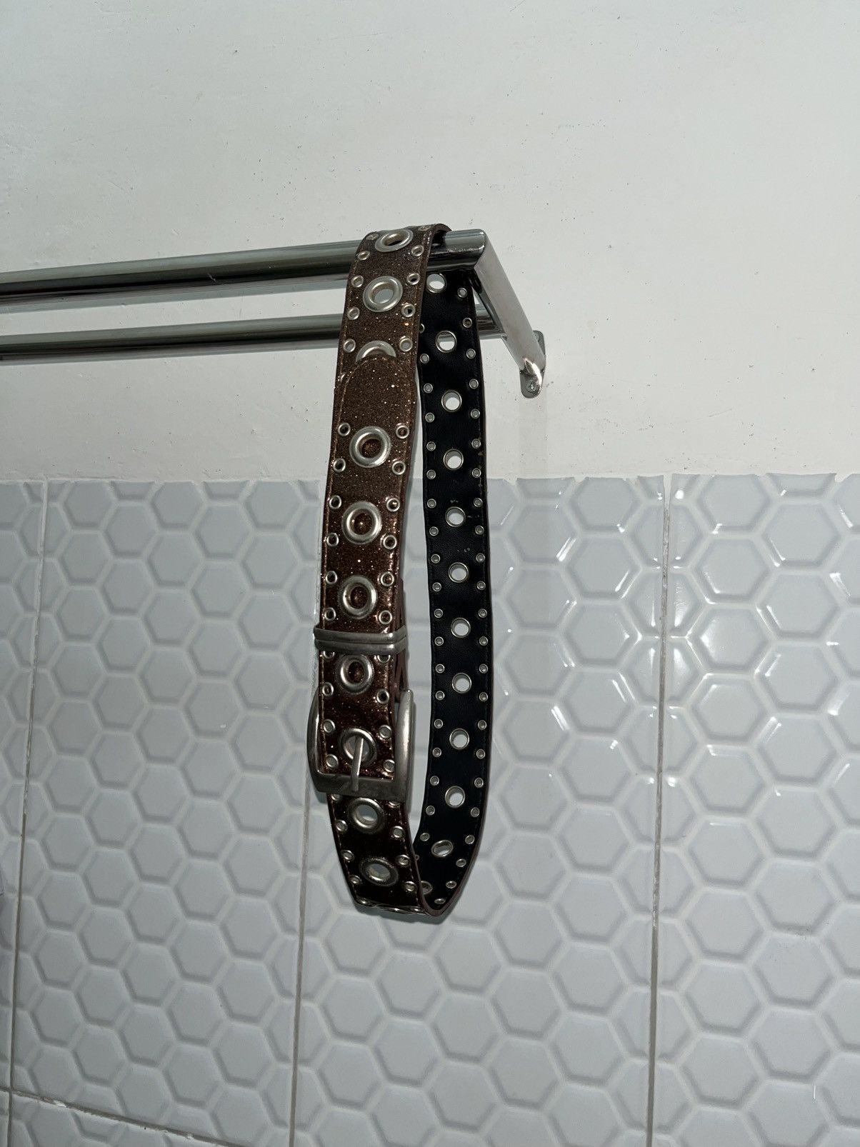 Japanese Brand × Vintage Y2k Glitter Studded Prong Belt Size 30 - 4 Thumbnail