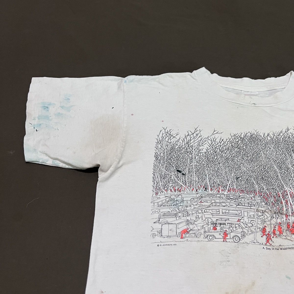 Vintage Vintage 90s B Johnson Tee A Day in the Wilderness Thrashed Size US L / EU 52-54 / 3 - 4 Thumbnail