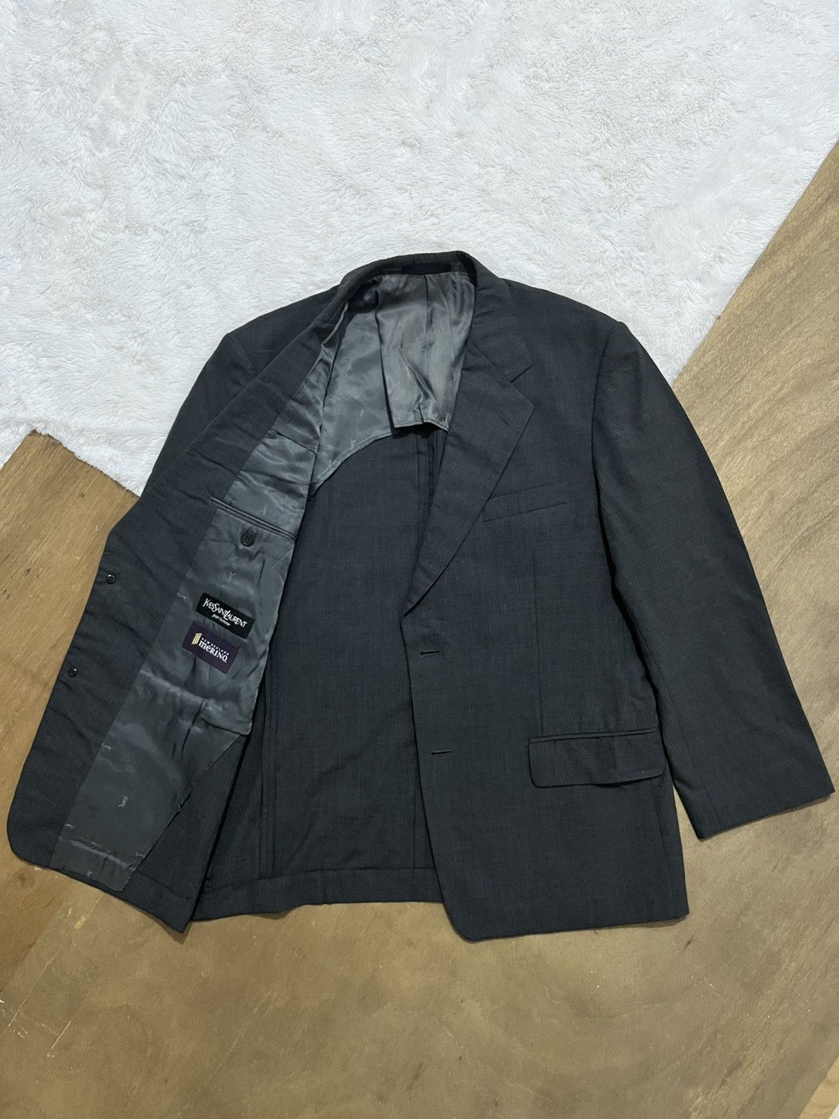 Yves Saint Laurent Vintage 90s Yves Saint Laurent Pour Homme Merino Wool Blazer Size 40R - 3 Thumbnail