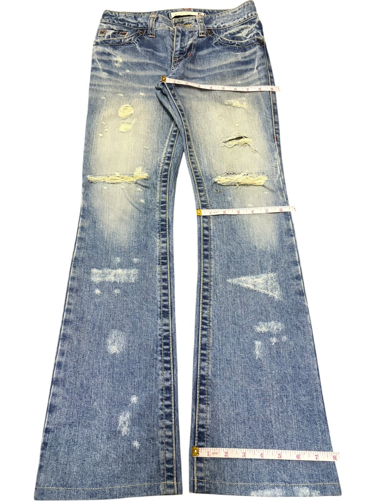 Hysteric Glamour Vintage Japanese Brand Distress Low Rise Flare Jeans Size 27" / US 4 / IT 40 - 8 Thumbnail