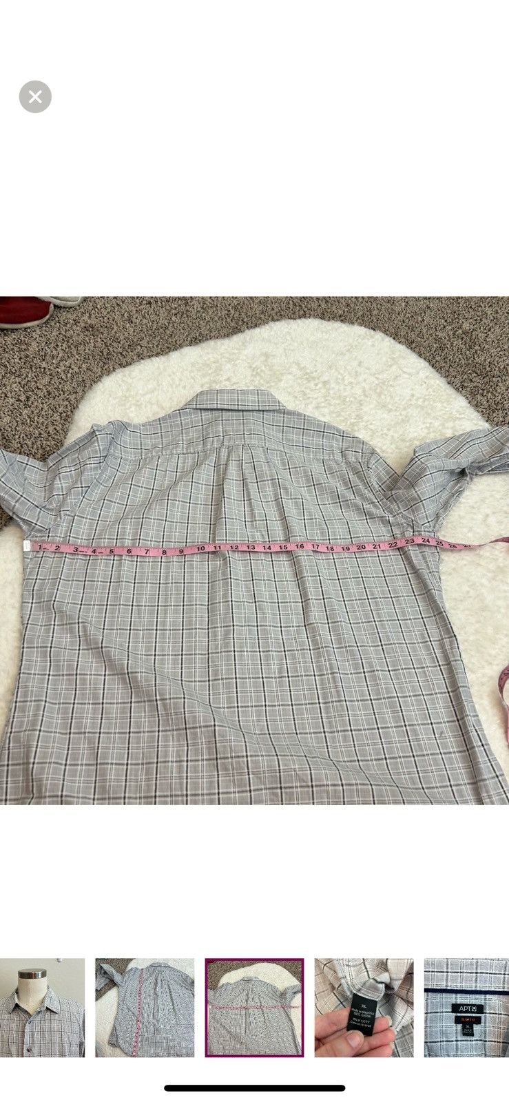 Apt. 9 Apt. 9 XL slim fit plaid button down shirt Size US XL / EU 56 / 4 - 2 Thumbnail