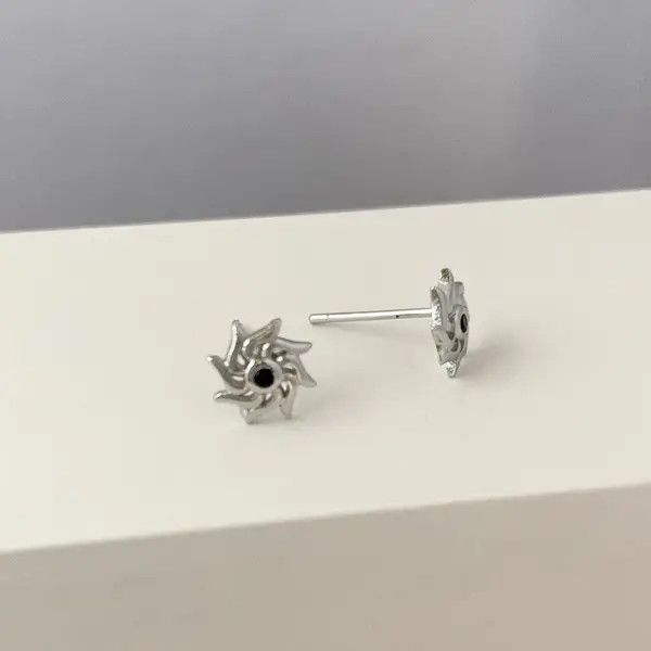 Other 925 Silver Plated Sun Stud Earrings for Men Women Size ONE SIZE - 3 Thumbnail