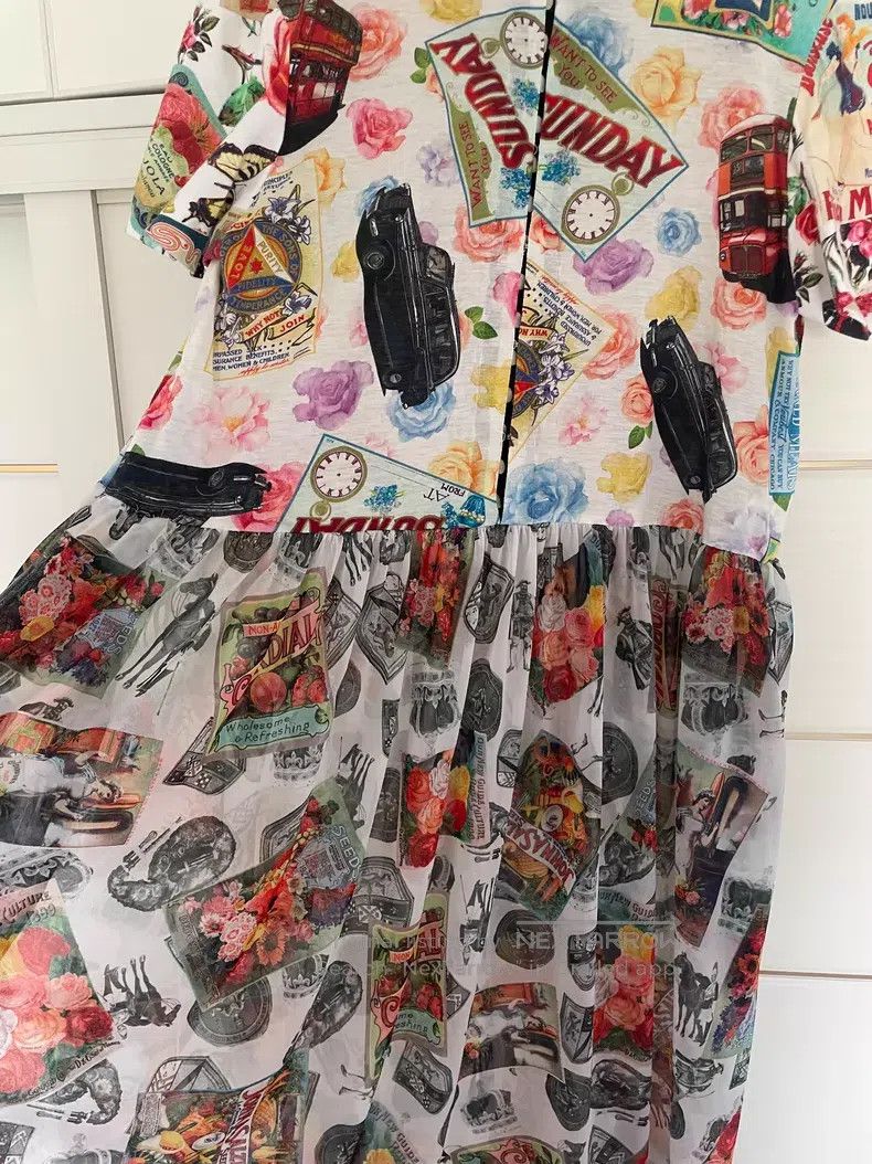 Comme des Garcons Comme Des Garcons Patchwork Printed Dress Top, Rose Car Re Size S / US 4 / IT 40 - 5 Thumbnail