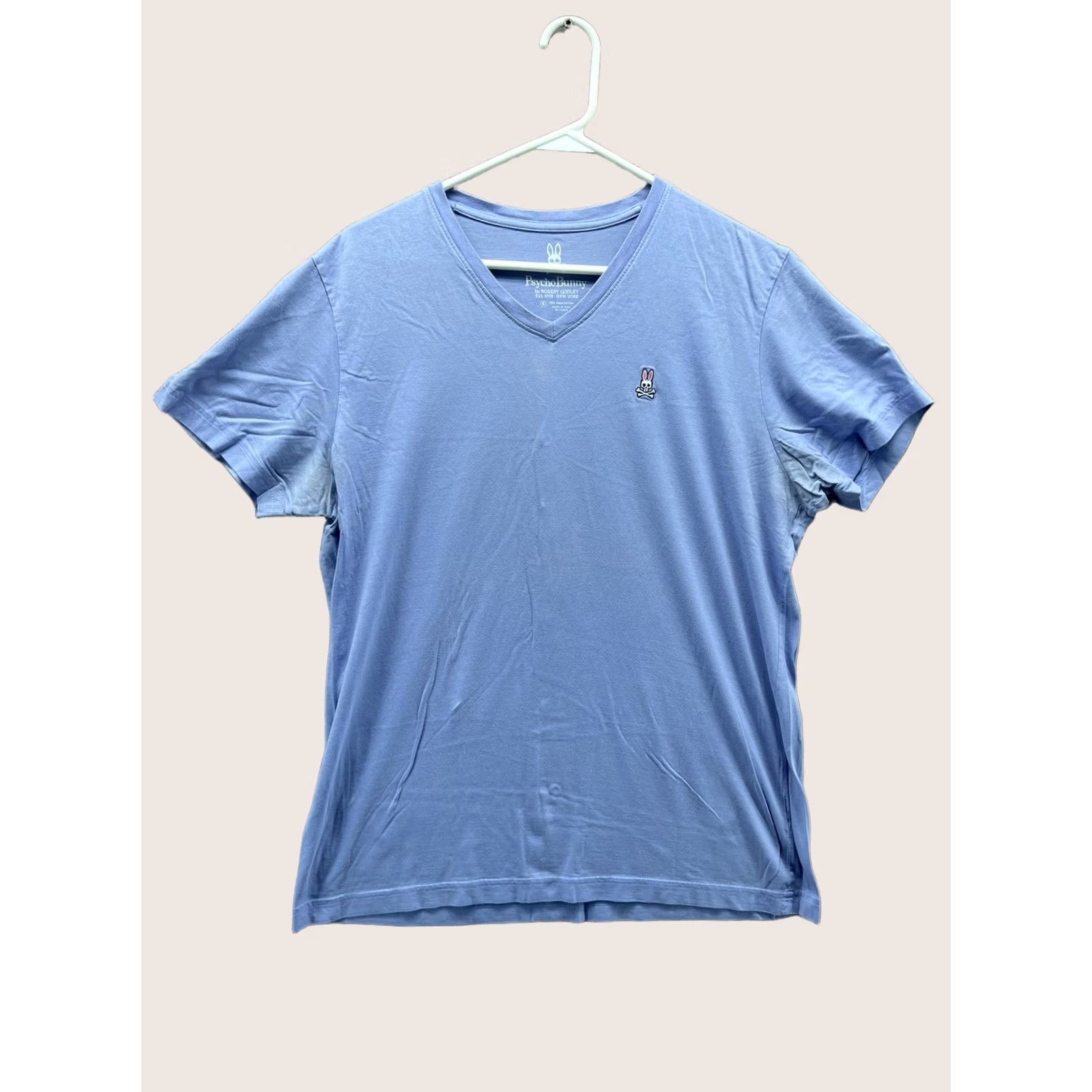 Psycho Bunny Psycho Bunny Shirt Mens M Blue V Neck Pima Cotton Skull Bunny Tee Tagless Short Sleeve Vintage No Size US M / EU 48-50 / 2 - 1 Thumbnail