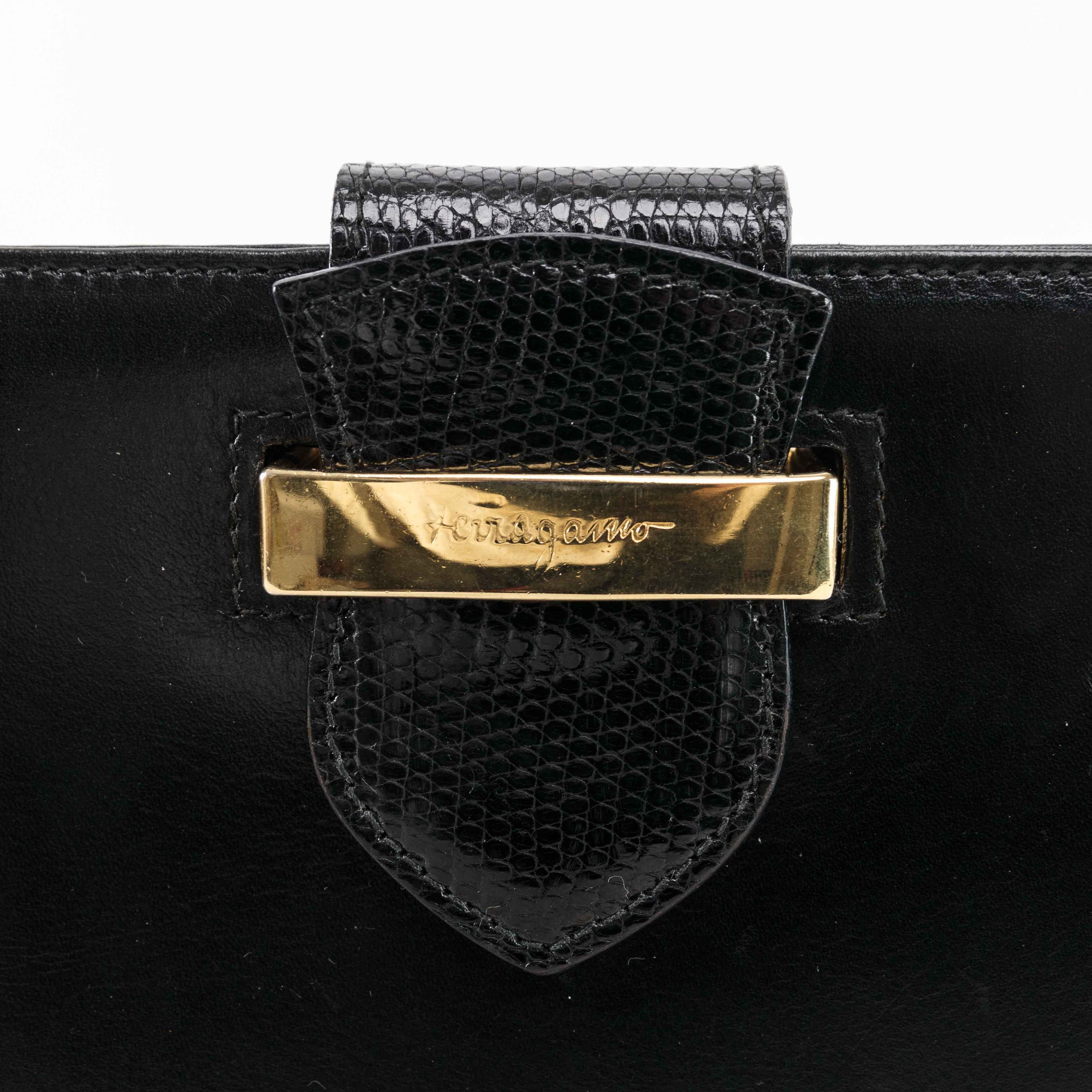 Salvatore Ferragamo Salvatore Ferragamo Vintage Black Leather Shoulder Bag Size ONE SIZE - 14 Thumbnail