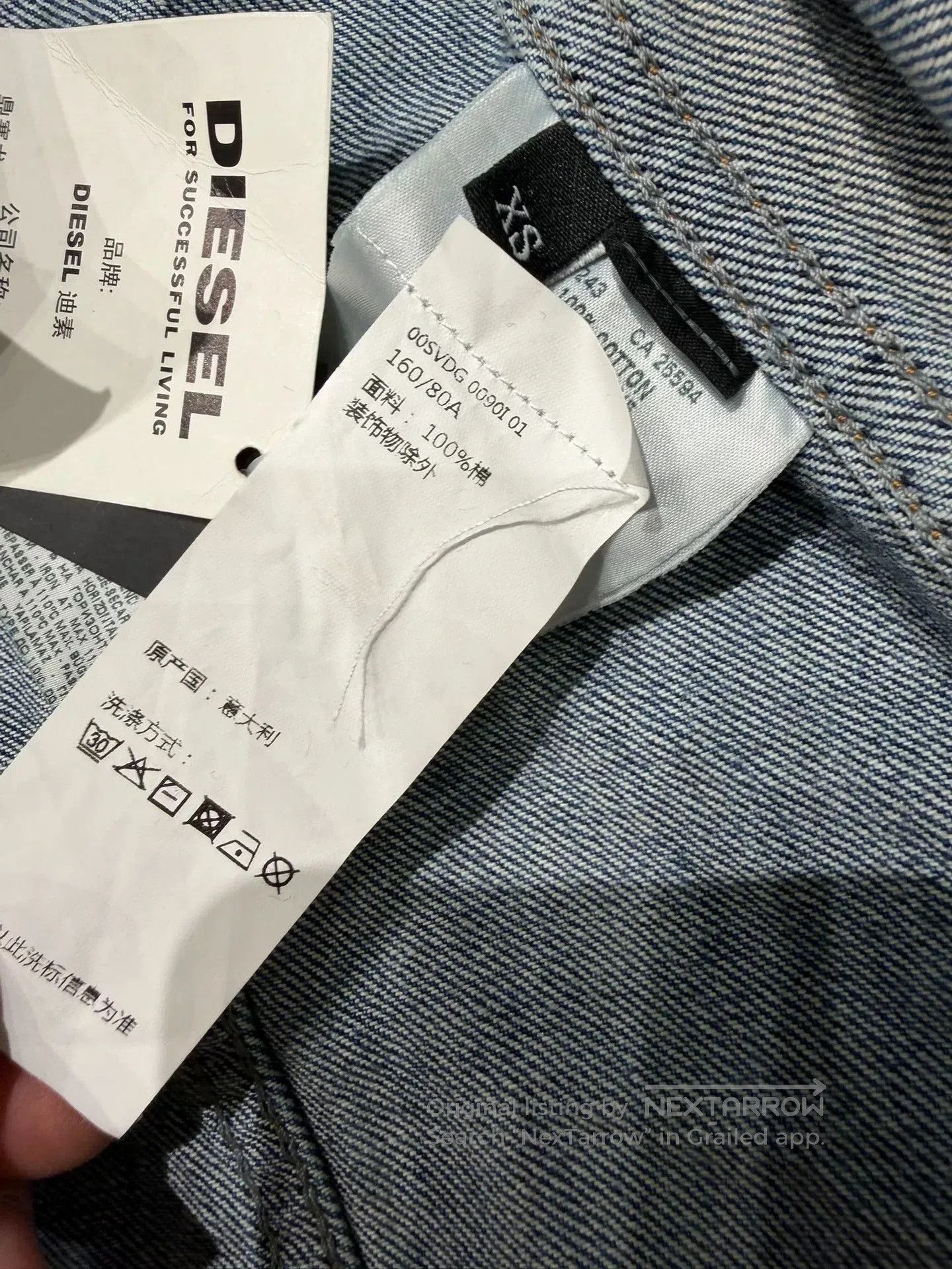 Japanese Brand Diesel Denim Jacket with Rivet Design. Size US XS / EU 42 / 0 - 6 Thumbnail