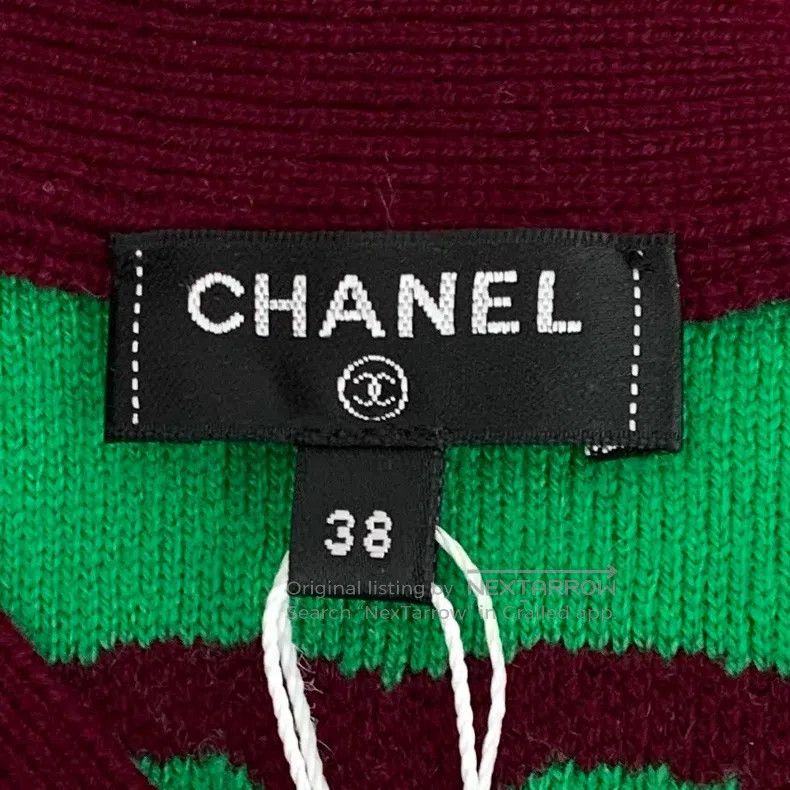 Chanel Chanel Burgundy logo embossed cashmere V-neck single-breas Size XS / US 0-2 / IT 36-38 - 6 Thumbnail