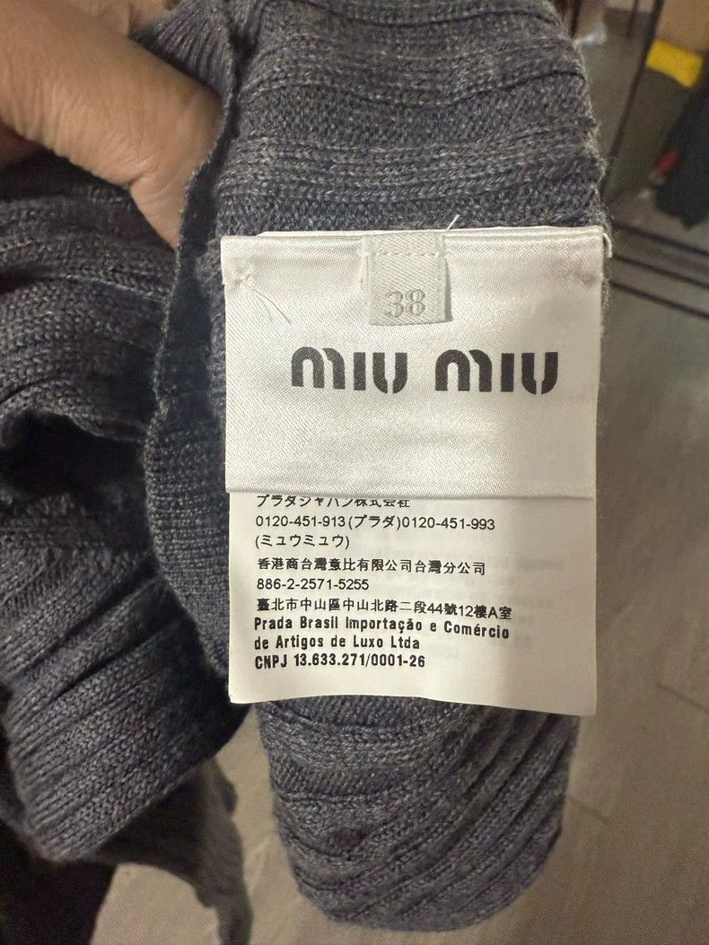 Miu Miu [99% New] Miu Miu Rhinestone Logo Cardigan Size XS / US 0-2 / IT 36-38 - 4 Thumbnail