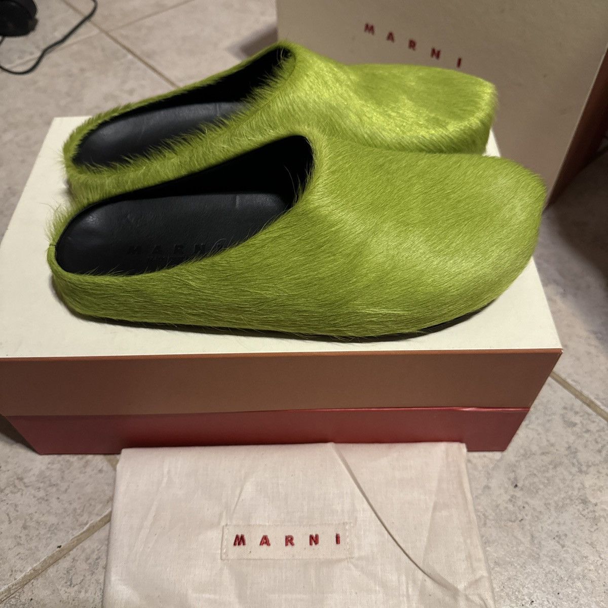 Marni Marni Long Haircalf Fussbett Sabot Lime Green 43/10 NWB Size US 10 / EU 43 - 5 Thumbnail