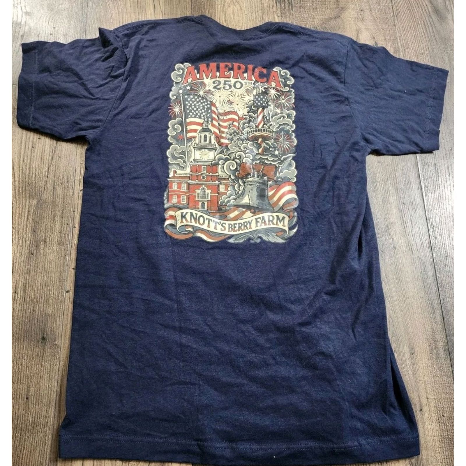 Doublet Mens M Knotts Berry Farm America 250 T Shirt Double Sided Crew Neck Blue Cotton Jersey Graphic Print Short Sleeve Regular Size US M / EU 48-50 / 2 - 2 Thumbnail