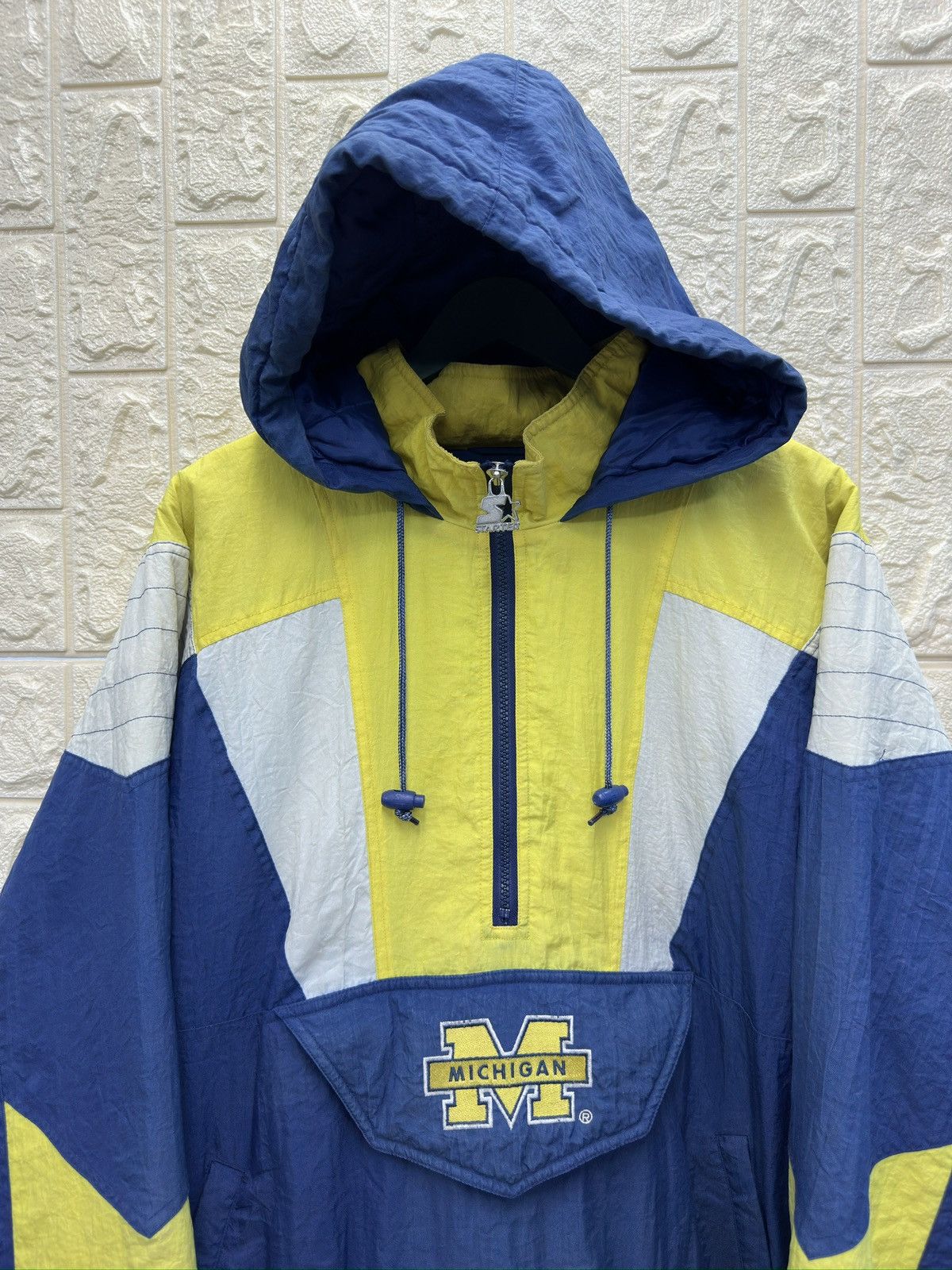 NFL × Starter × Vintage Vintage Starter Michigan NFL Anorak Oversized Jacket MJ105 Size US XXL / EU 58 / 5 - 3 Thumbnail