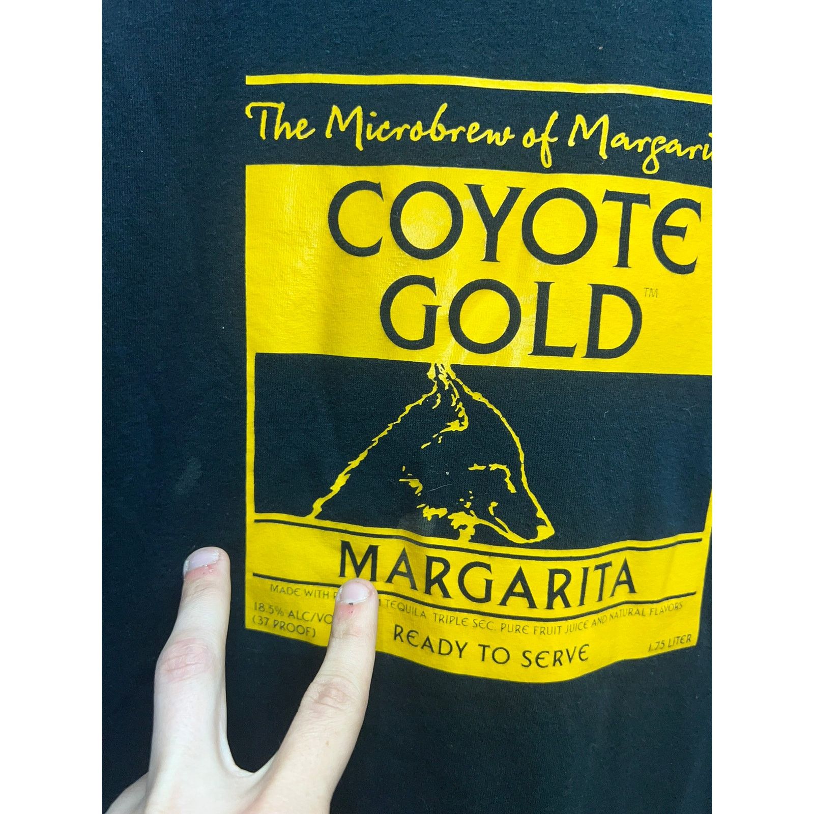 Gildan Vintage Margarita Shirt Coyote Gold Microbrew Black Tee M Size US M / EU 48-50 / 2 - 4 Thumbnail
