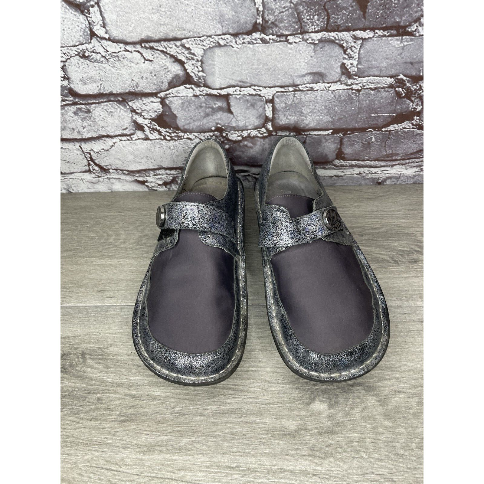 Allegri Alegria DEN-735 MOON SHADOW Gray Leather Shoes Slip-On Clogs Size US 9 / IT 39 - 14 Thumbnail