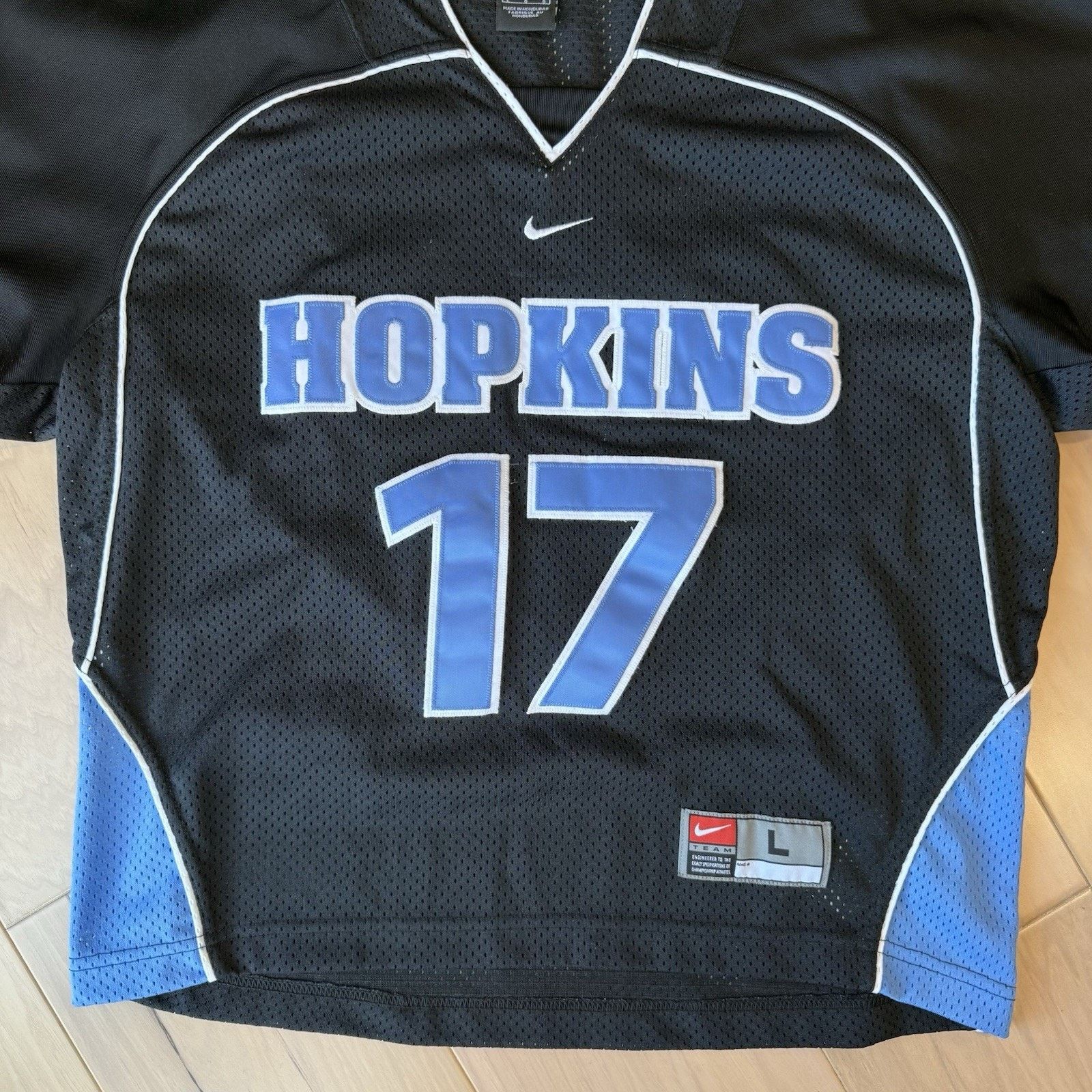 Nike × Vintage Vintage John Hopkins Lacrosse Jersey Large Black Nike Center Size US L / EU 52-54 / 3 - 4 Thumbnail