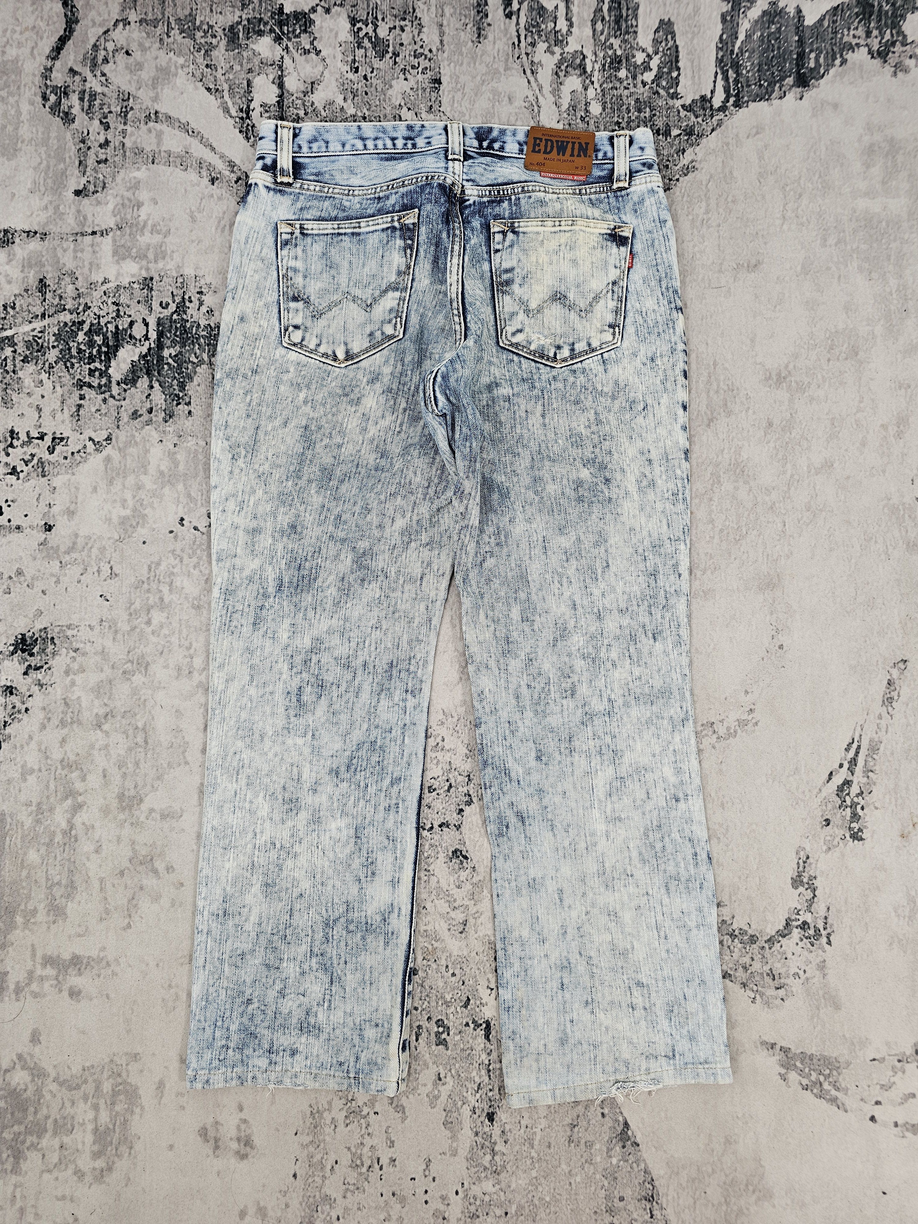 Edwin EDWIN 404 Acid Wash Bleach Cropped Jeans JB0242 Size 35x28.5 Size US 35 - 2 Thumbnail