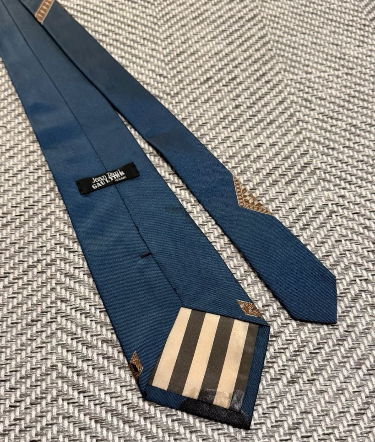 Jean Paul Gaultier Jean Paul Gaultier Blue Base Monogram Corner Tie K23 Size ONE SIZE - 5 Thumbnail