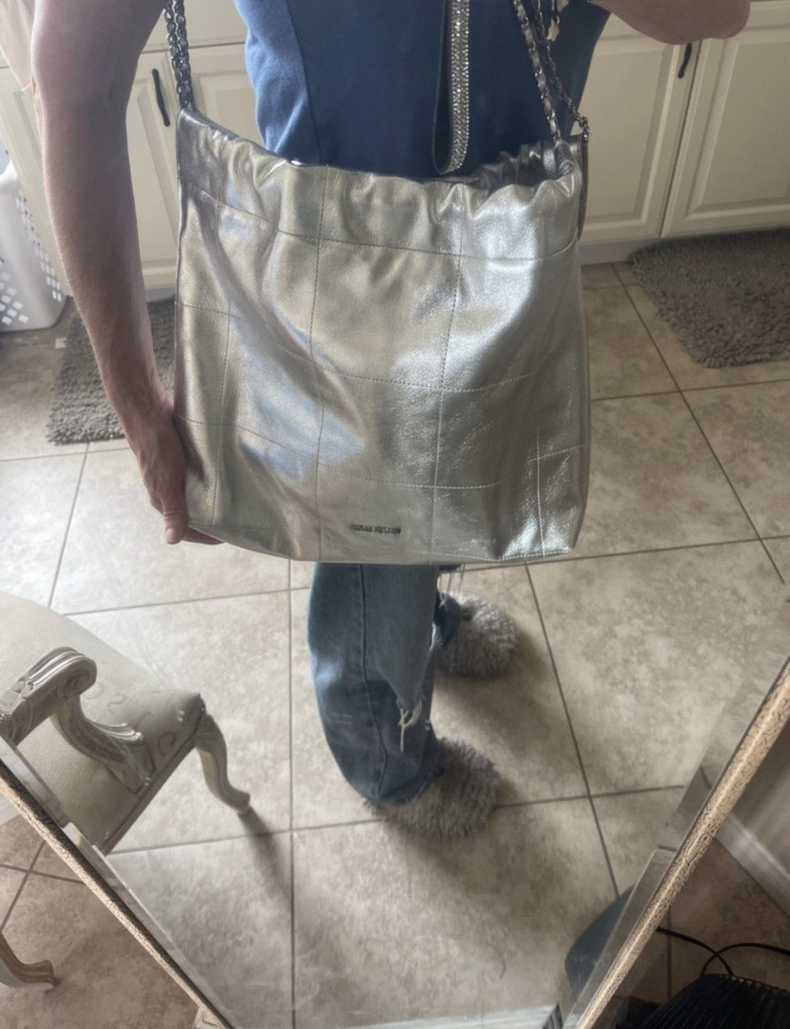 Other Walter Baker Metallic Silver Shoulder Bag with Chain Strap Size ONE SIZE - 8 Thumbnail