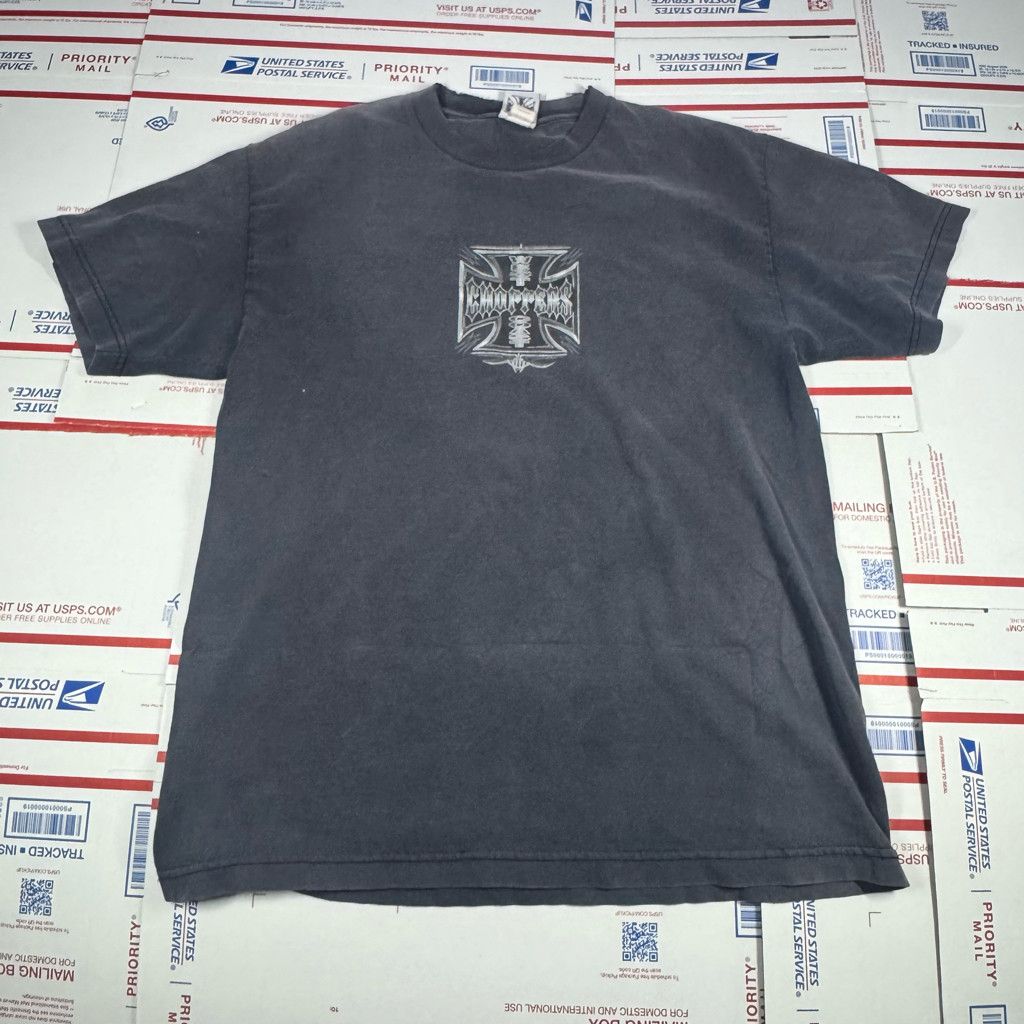 Harley Davidson Black Faded West Coast Choppers T-Shirt Vintage Size LARGE Size US L / EU 52-54 / 3 - 1 Thumbnail