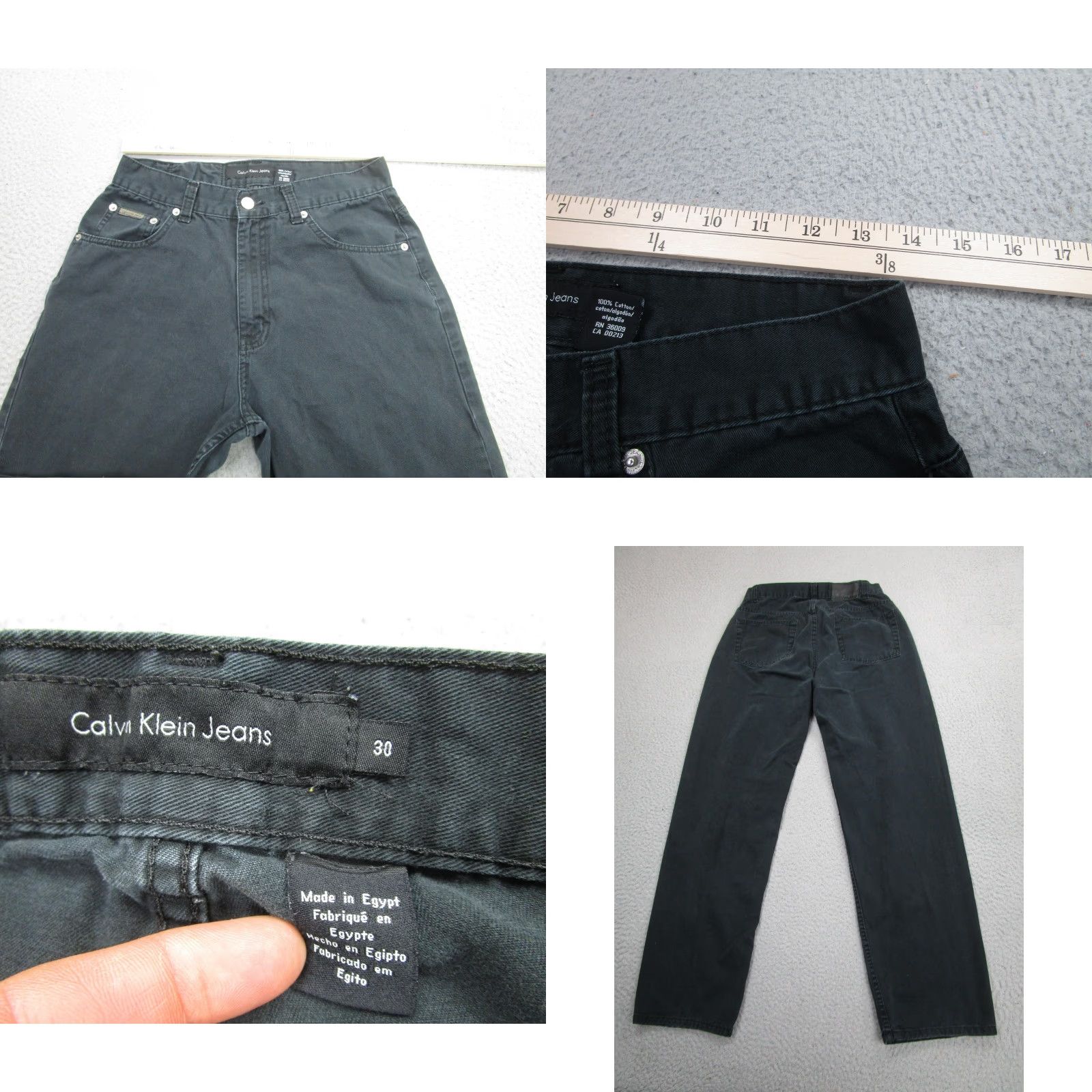 Vintage Calvin Klein Jeans Mens 30 Black Straight Leg Denim Pants Cotton Size US 30 / EU 46 - 8 Thumbnail