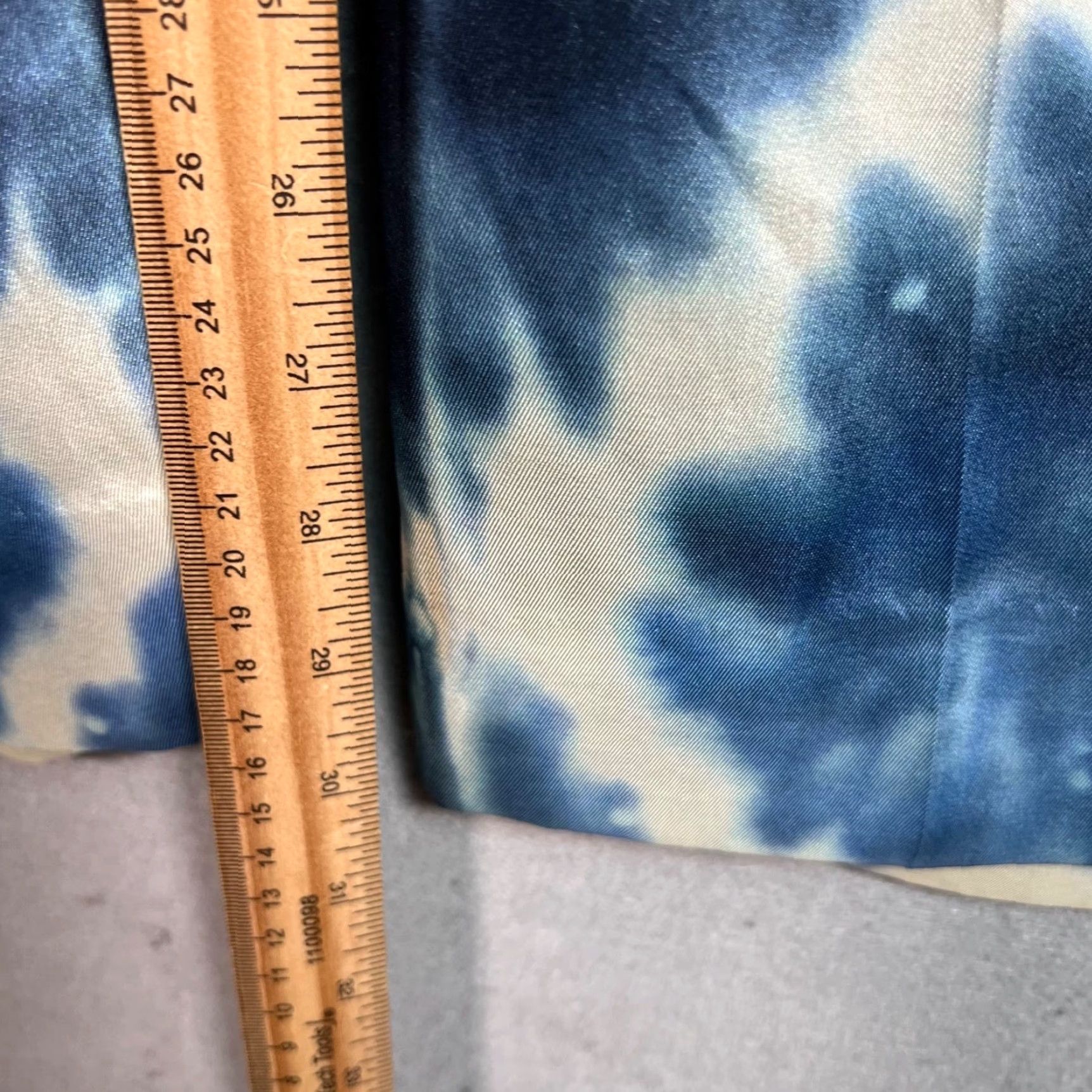 Zara Zara Womens Size Small Tie-Dye Pleated Wide-Leg Pants Blue/White Size 28" / US 6 / IT 42 - 6 Thumbnail