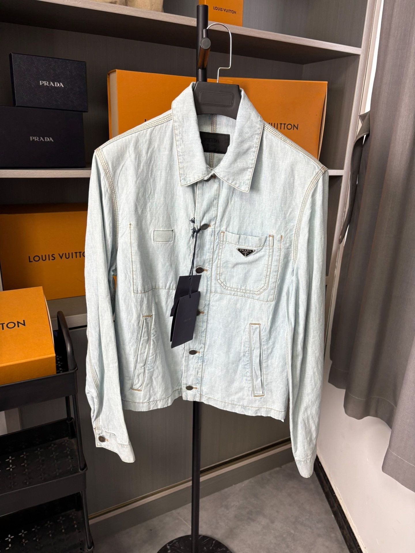 Prada Prada Denim Blue Light Jacket S Men Size US S / EU 44-46 / 1 - 1 Thumbnail