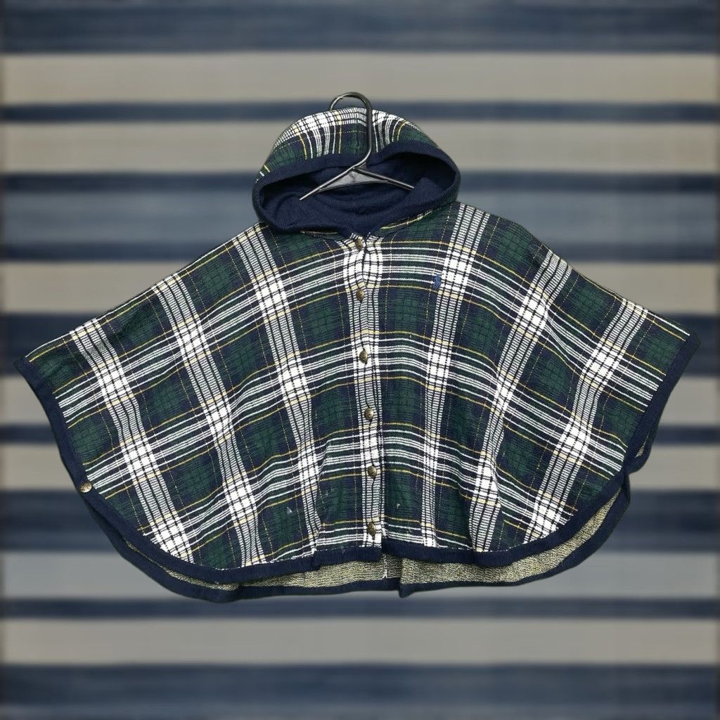 VINTAGE Ralph Lauren Wool Poncho Sweater Womens Size Plaid