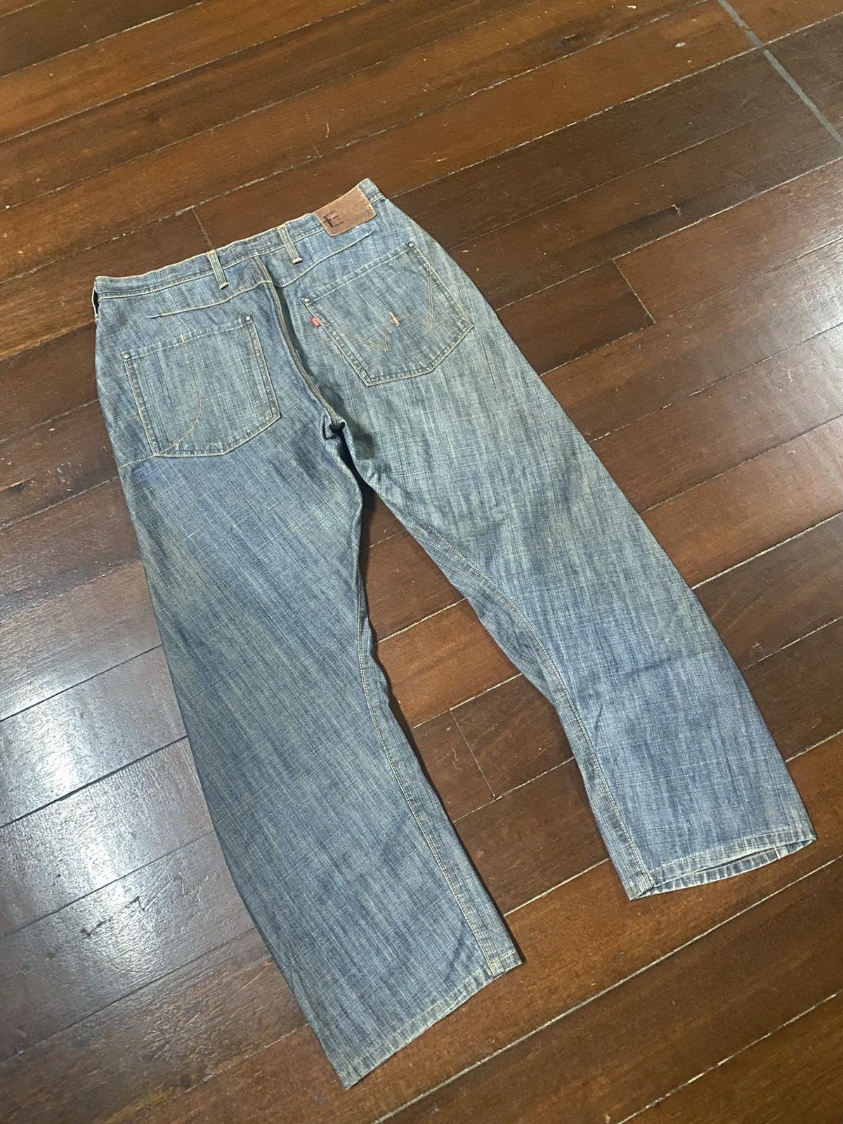 Edwin Vtg Wide Leg Jeans Edwin E Function Loose Denim Jnco Y2k Size US 35 - 13 Thumbnail