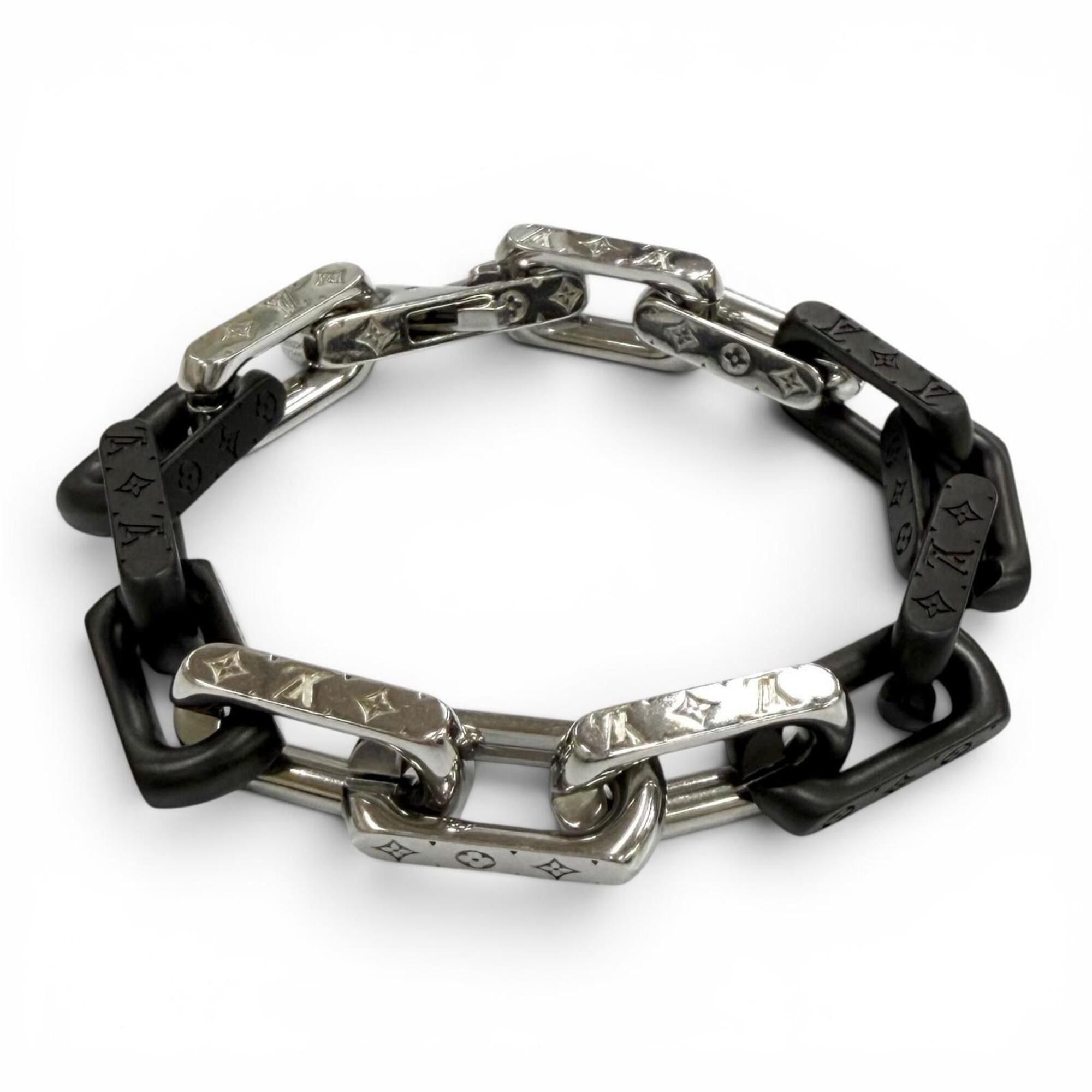 Louis Vuitton Louis Vuitton Bracelet Monogram Men's L Chain Silver
