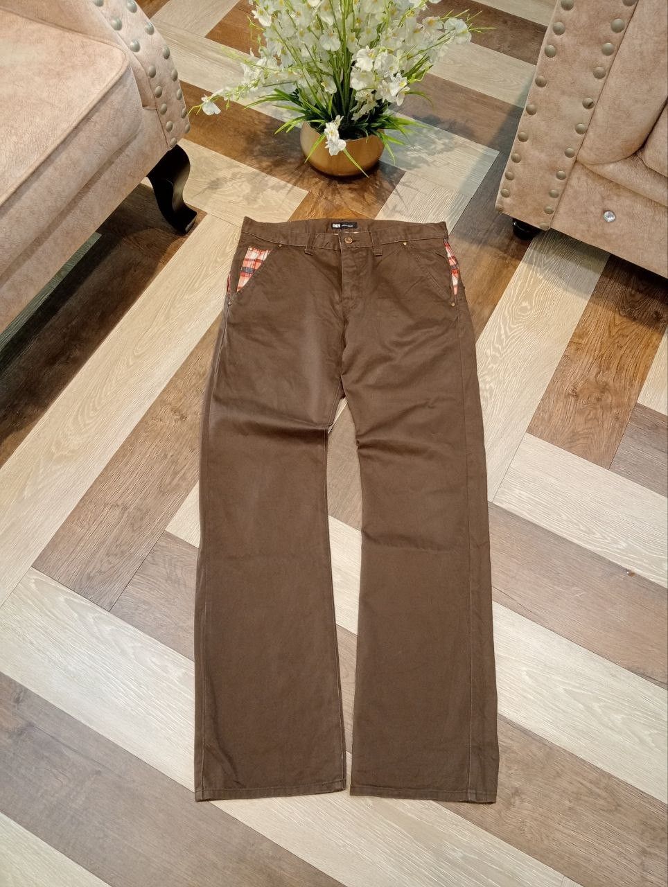 Japanese Brand VINTAGE CONCAVE ATTEMPT JAPAN BROWN COTTON PANTS Size US 33 - 1 Thumbnail
