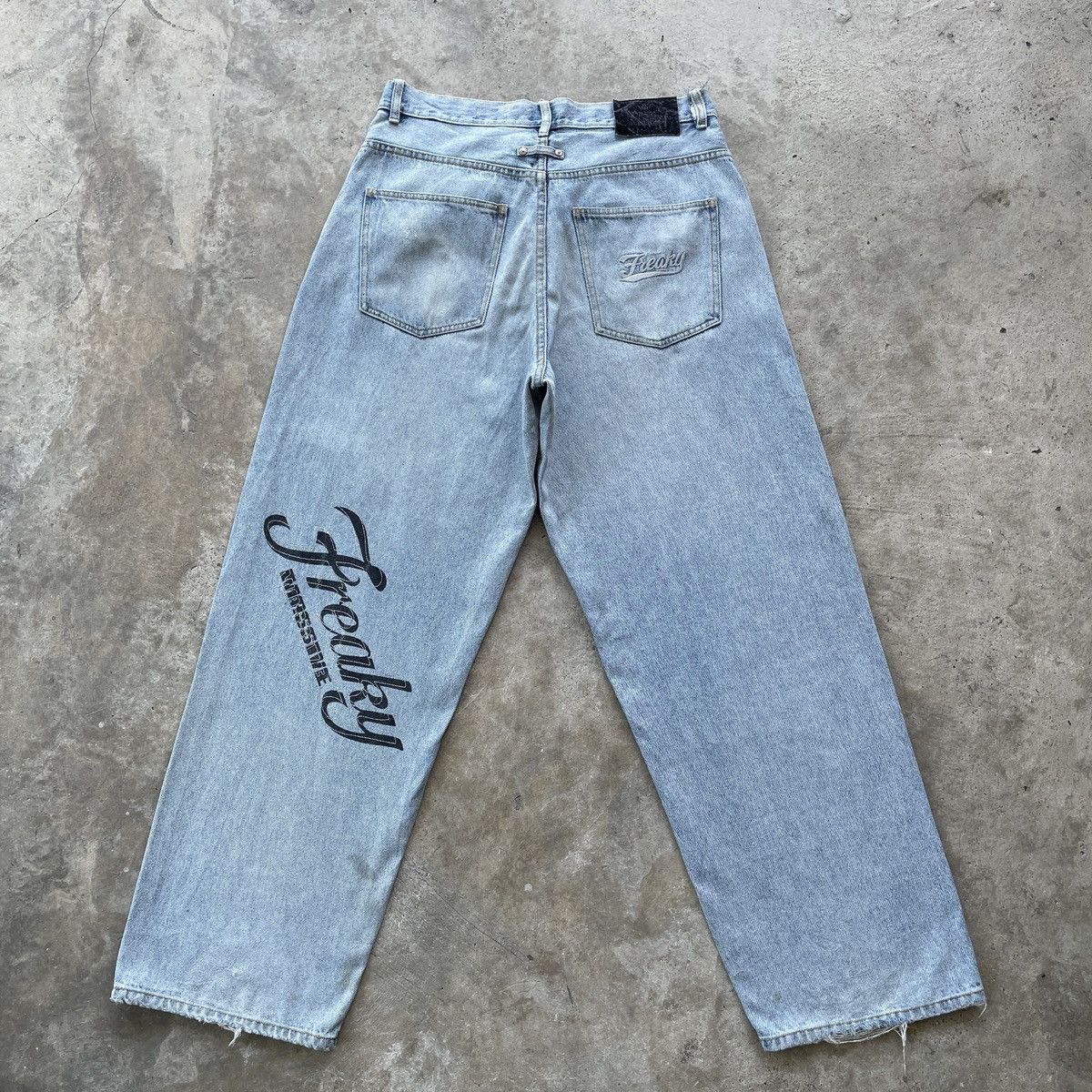 Japanese Brand RARE🔥 Vintage Freaky Soul Baggy Faded Denim Jeans Pants W33 Size US 33 - 11 Thumbnail