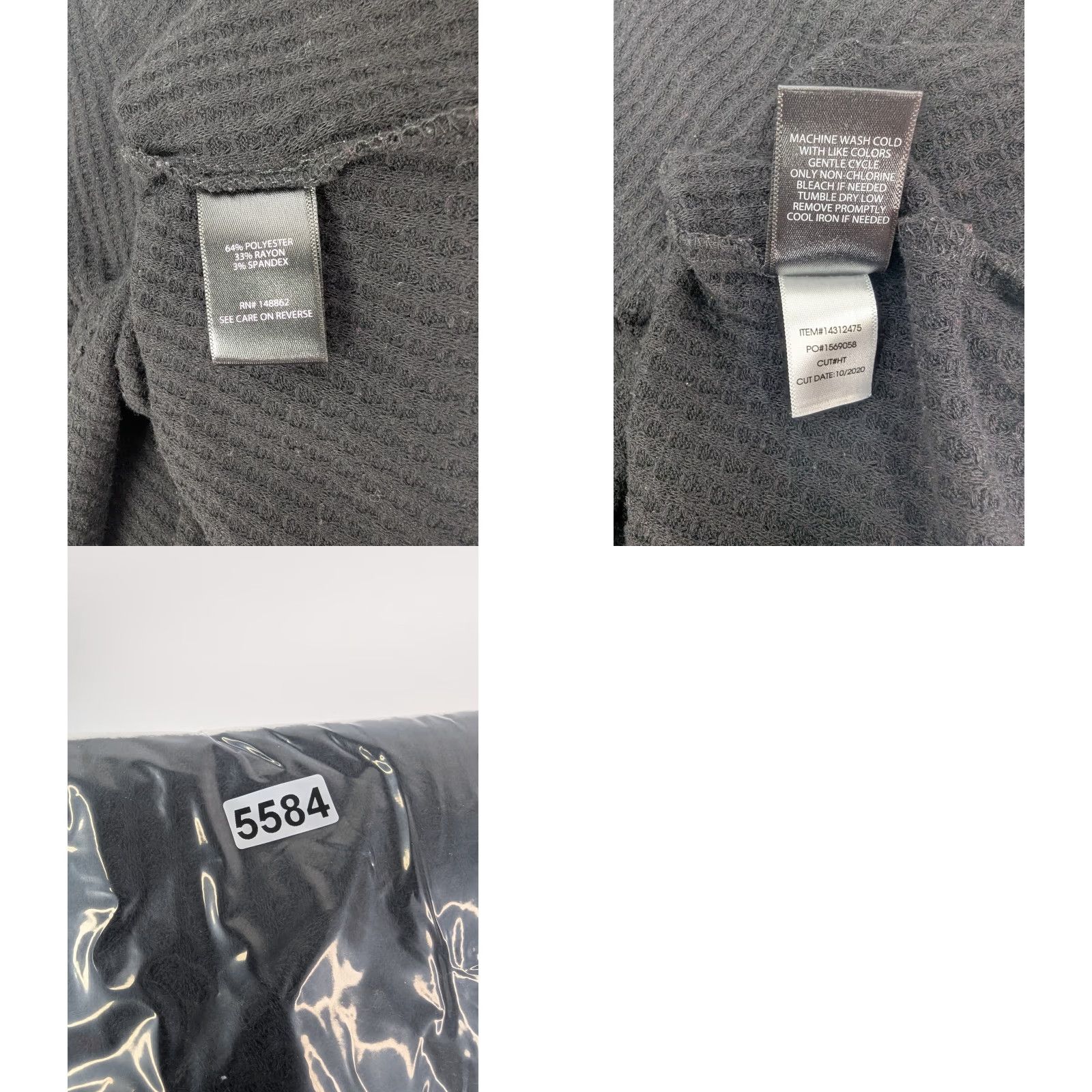 Torrid VINTAGE TORRID Thermal Waffle V-Neck Top Knit 3/4 Sleeve Tunic Size 3 Black Size XXL / US 16-18 / IT 52-54 - 8 Thumbnail