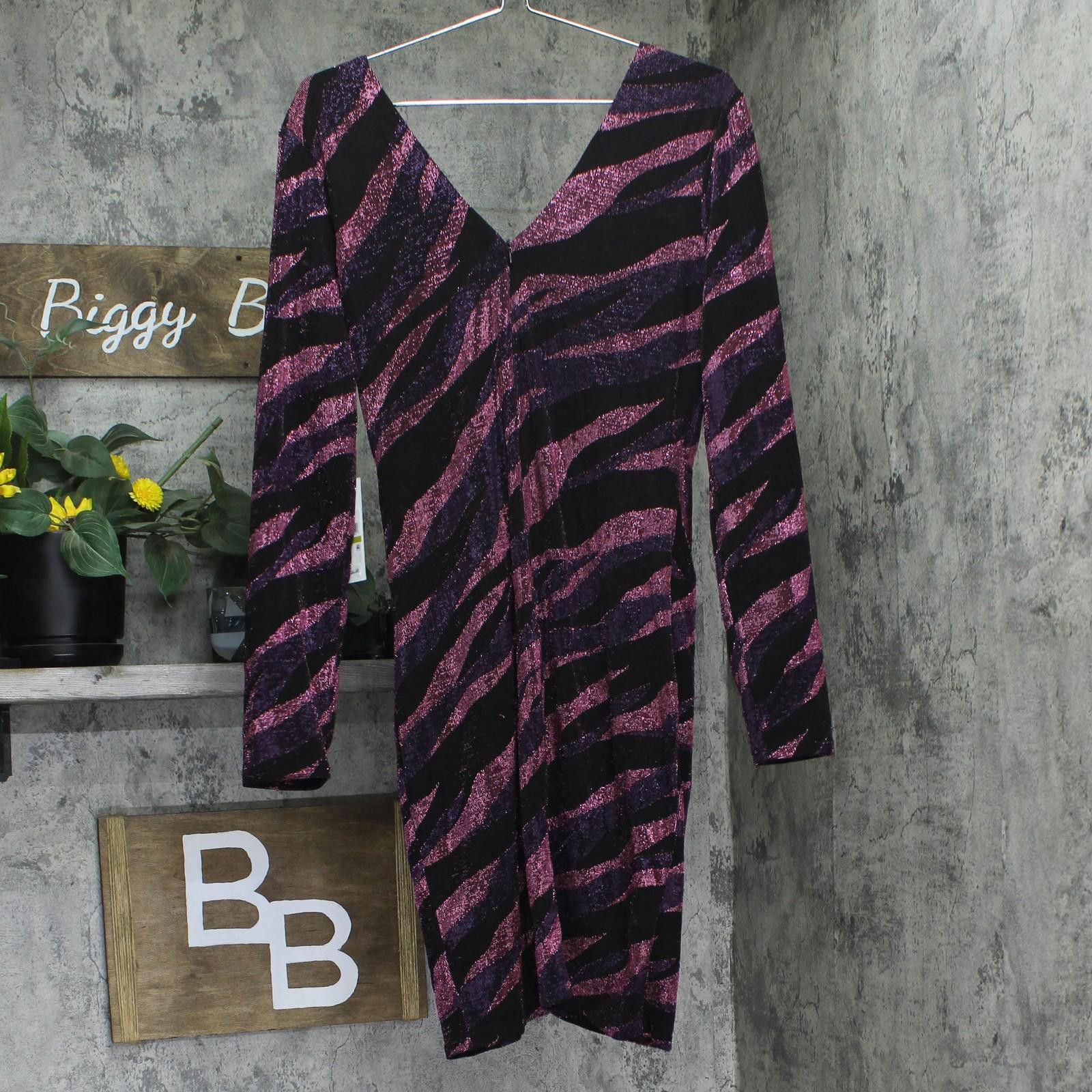 Signal Sport Siena Side-twist Long-sleeve Dress Satn1869 Purple Multi 14 Size XL / US 12-14 / IT 48-50 - 2 Thumbnail
