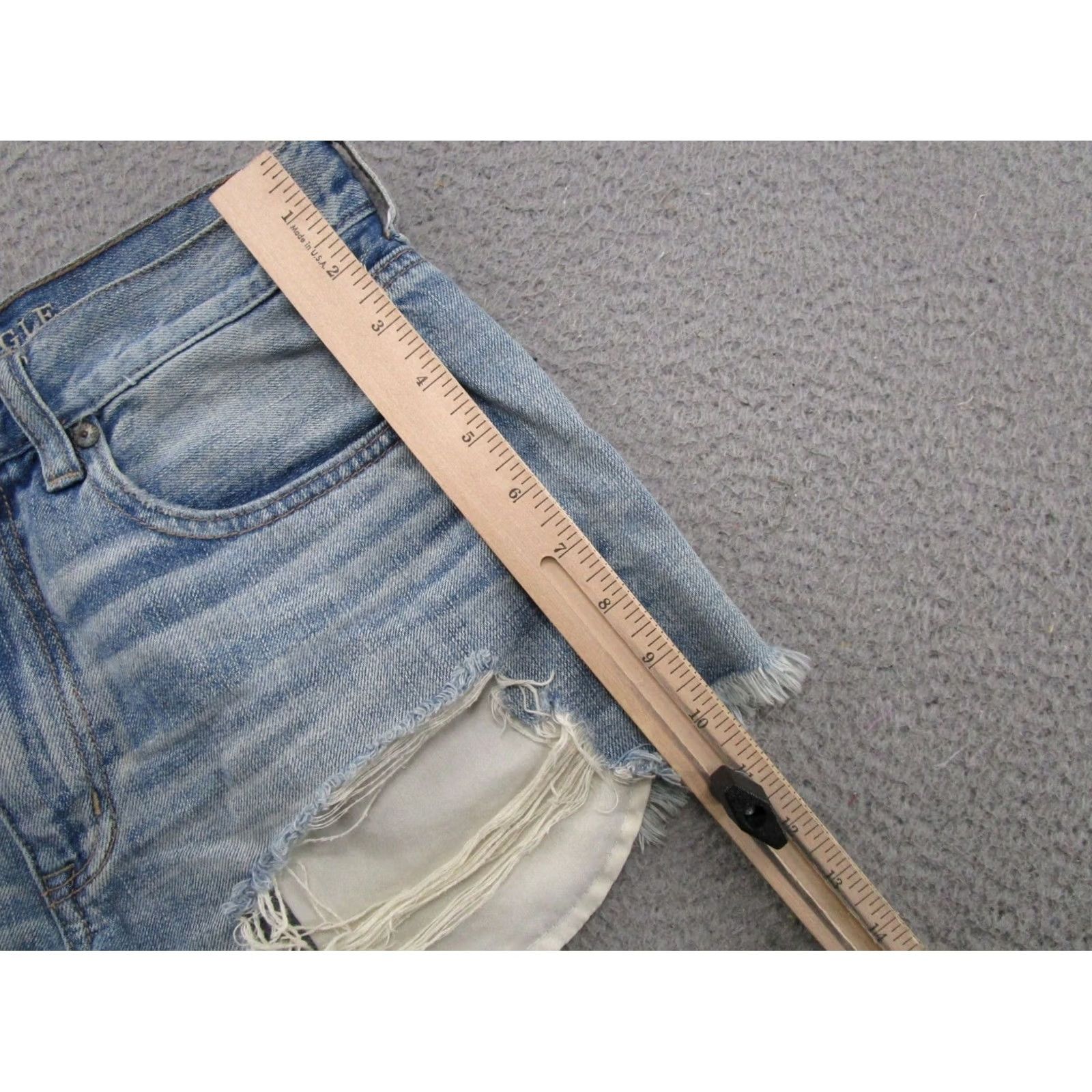 American Eagle Outfitters VTG Y2K American Eagle Hi Rise Festival Denim Shorts Womens 6 Blue 5-Pocket Design Casual Festival Style Shorts Mens? Womens Size 28" / US 6 / IT 42 - 6 Thumbnail