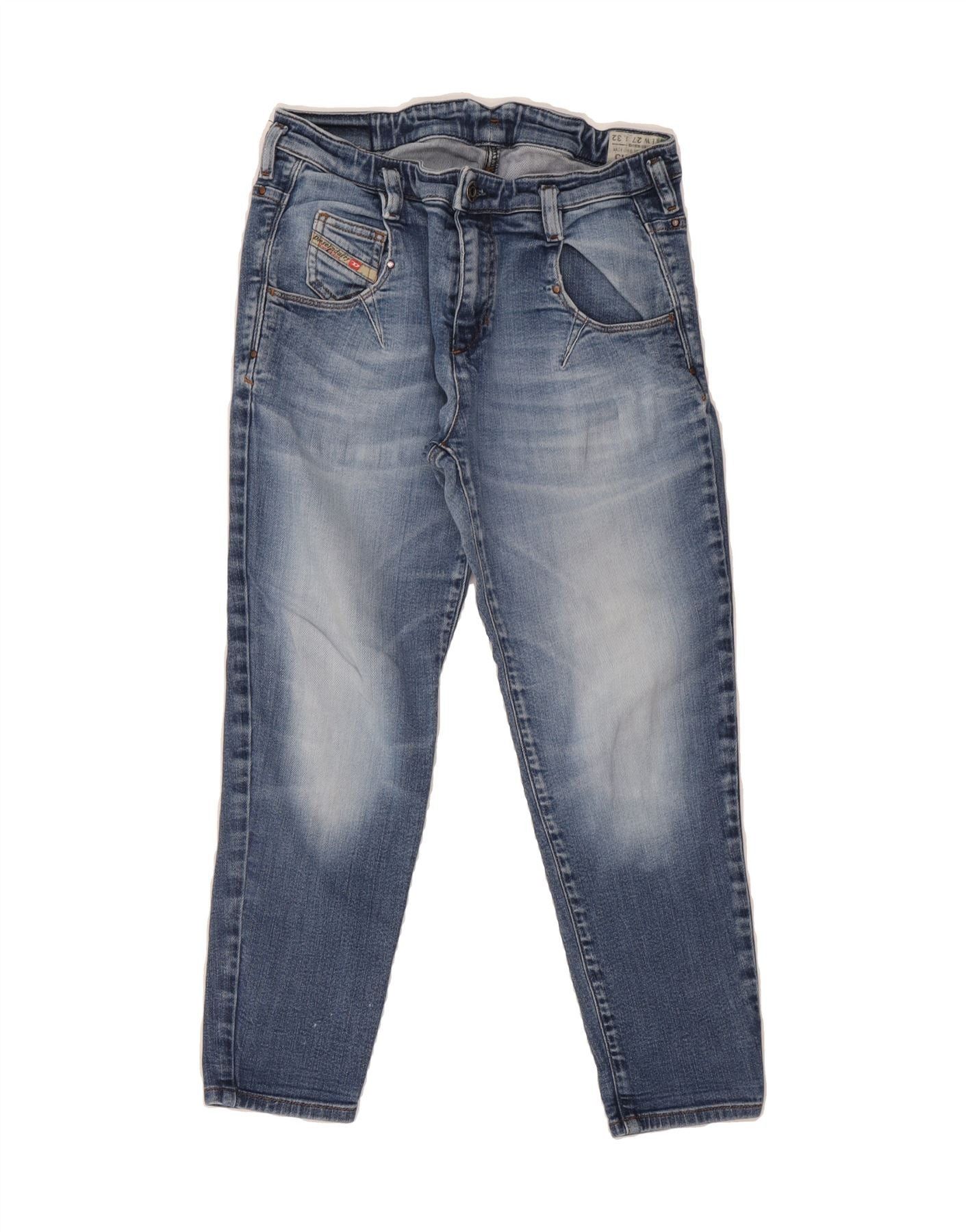 Diesel Womens Chinelle Slim Tapered Cropped Jeans W27 L24 Blue Cott Size 42" / US 20 - 1 Thumbnail