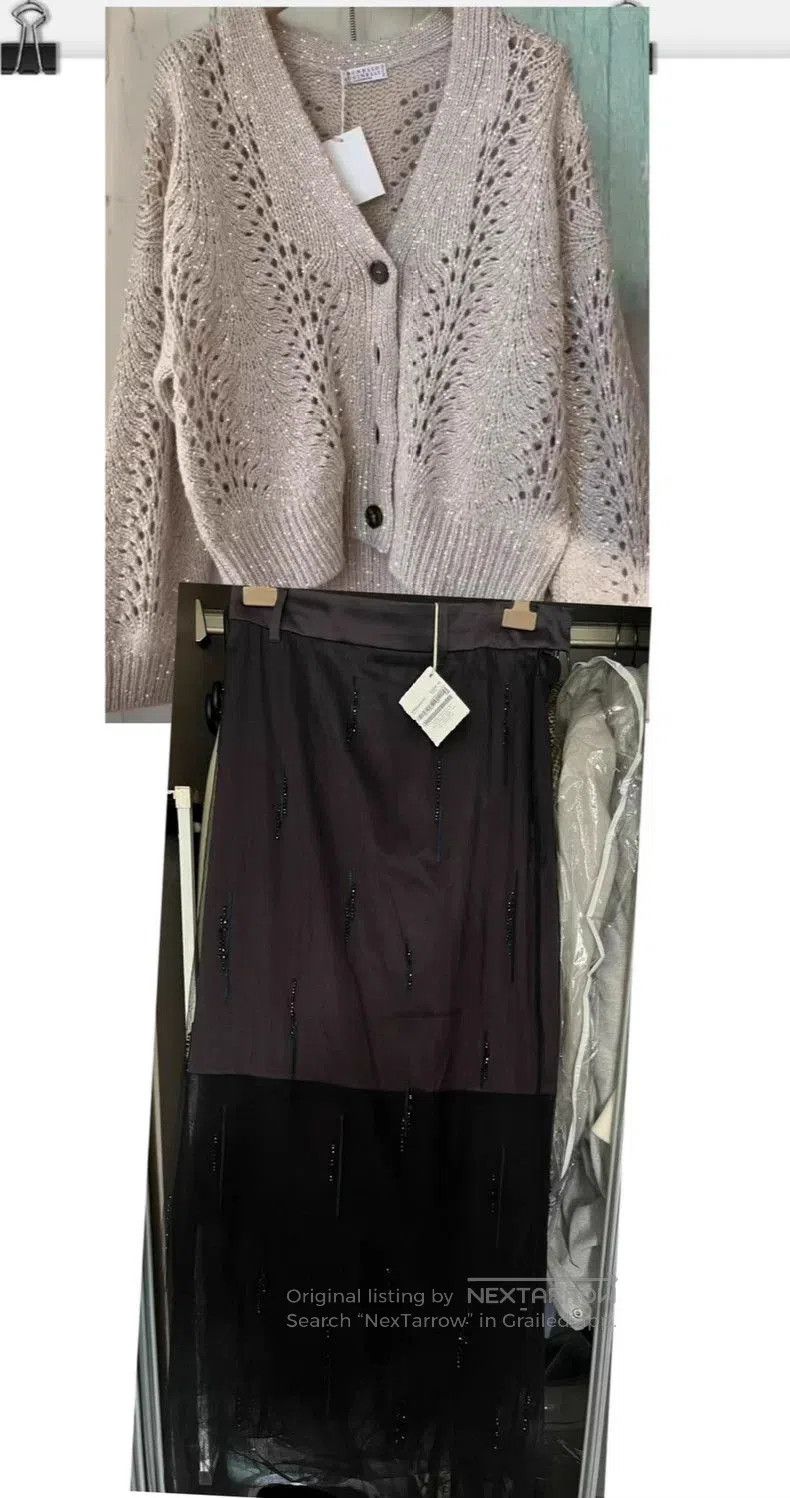 Brunello Cucinelli Brunello Cucinelli Embellished Tulle Skirt. Size US 38 / EU 54 - 3 Thumbnail