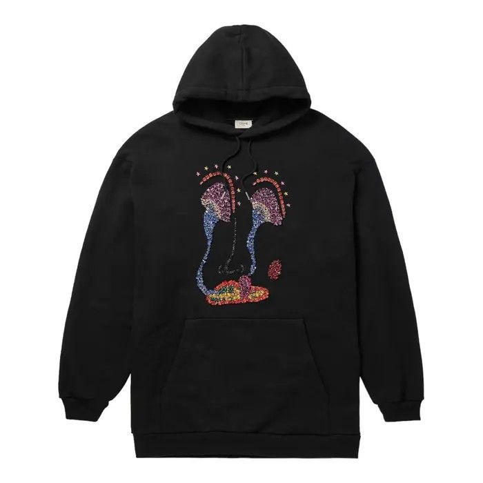 image of Celine O1W1Db10324 Embroidery Hoodie In Black, Men's (Size Small)