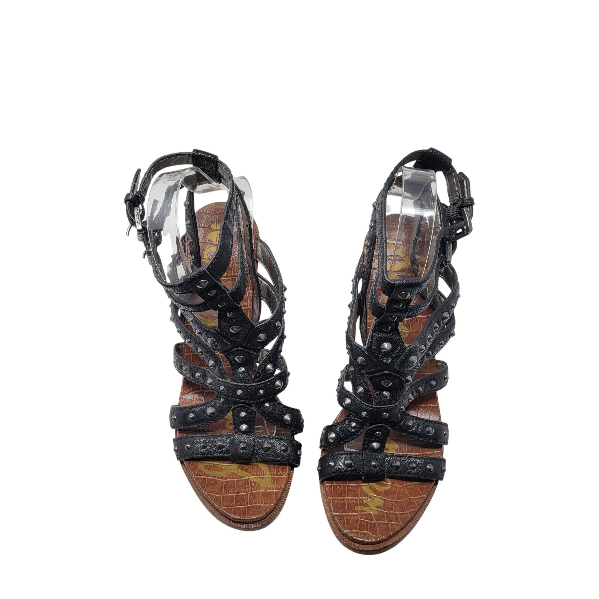 Sam Edelman Sam Edelman Keith Gladiator Leather Studded Heeled Sandals 8 Size US 8 / IT 38 - 4 Thumbnail
