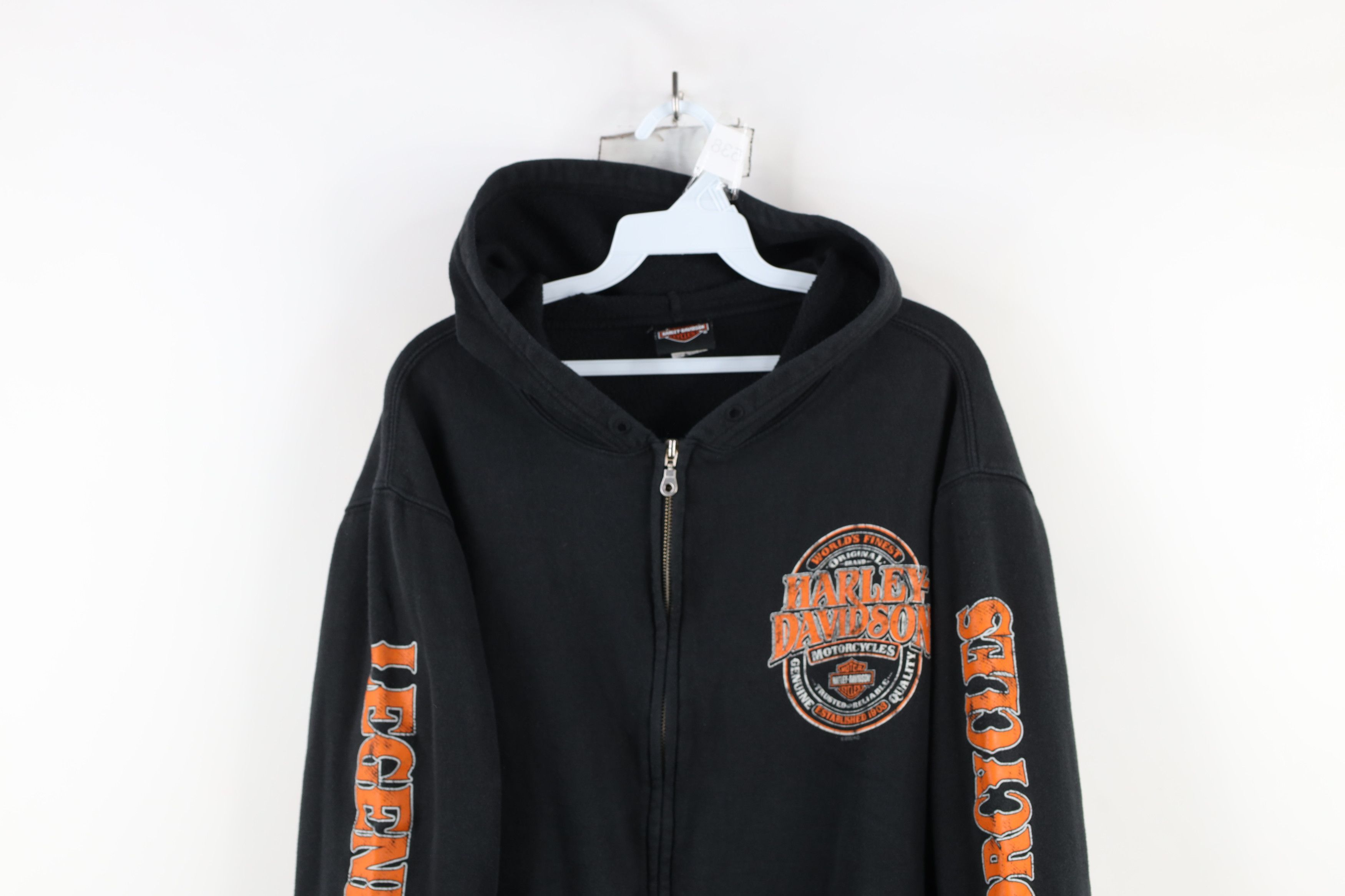 Harley Davidson Vintage Y2K Harley Davidson Spell Out Full Zip Hoodie Size US L / EU 52-54 / 3 - 2 Thumbnail