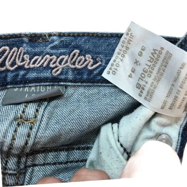 Wrangler Wrangler Mens Regular Fit Straight Leg Jeans Size 36x34 Dark Blue Denim Classic Size US 36 / EU 52 - 7 Thumbnail