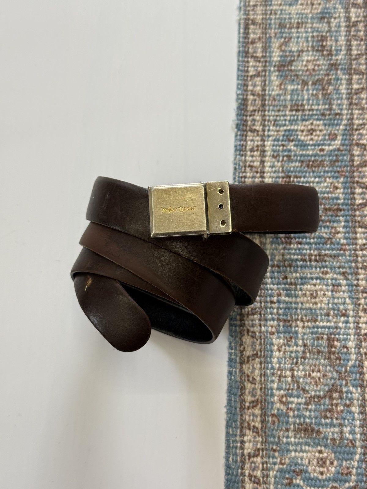 Yves Saint Laurent Vintage 70-80s Yves Saint Laurent Leather Belt Size ONE SIZE - 2 Thumbnail