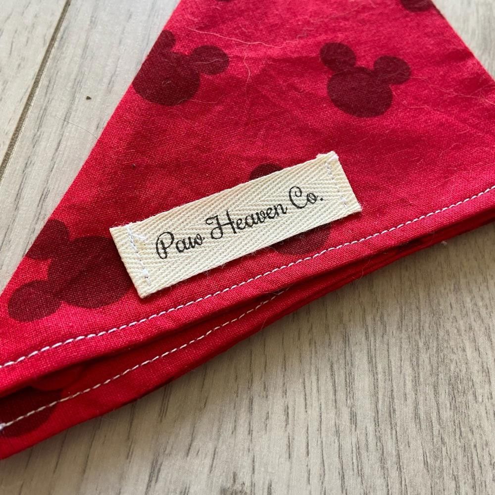 Designer Paw Heaven Co Red Mickie Mouse Dog Bandana Size ONE SIZE - 5 Thumbnail