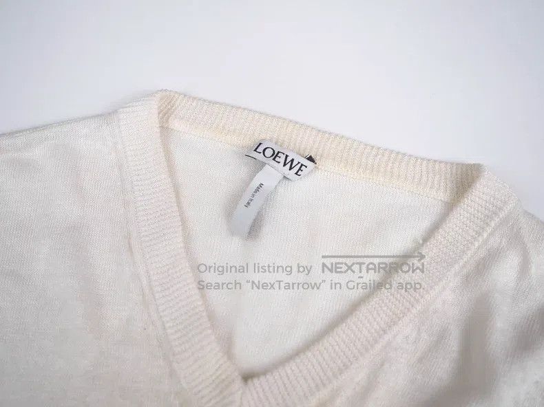 Loewe Loewe Blue and white striped linen knit long sleeves Size XS / US 0-2 / IT 36-38 - 3 Thumbnail
