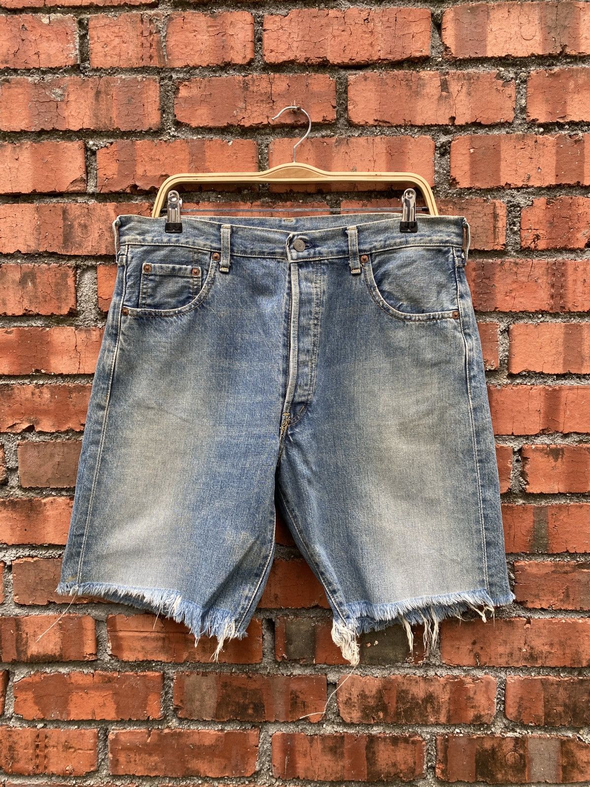 Levi's Vintage Clothing W35x9 Vintage levi's 503B Redline big E cut off denime Size US 35 - 1 Thumbnail