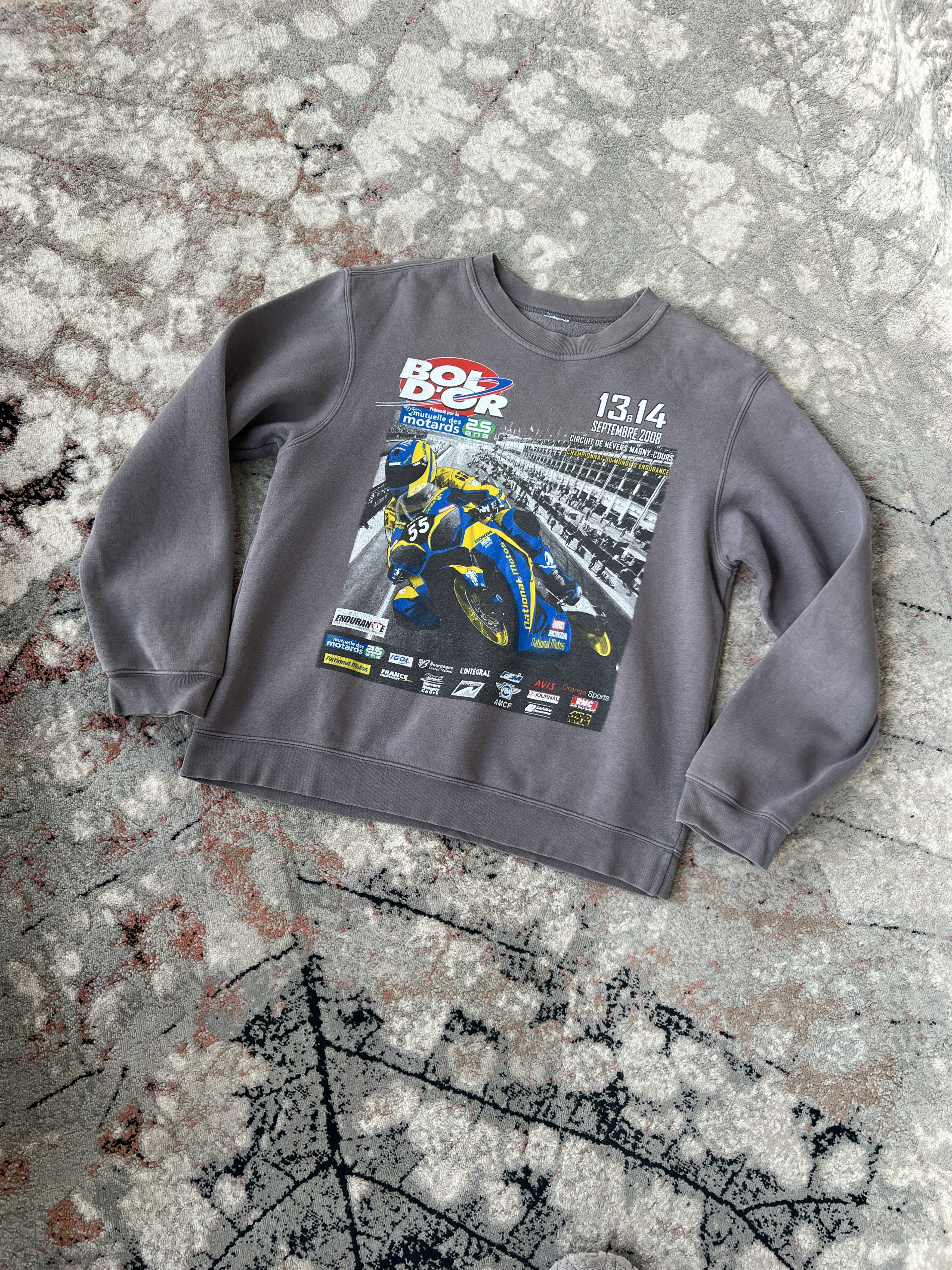 Vintage BOL D'OR 2008 Vintage Moto Sweatshirt Size US L / EU 52-54 / 3 - 1 Thumbnail