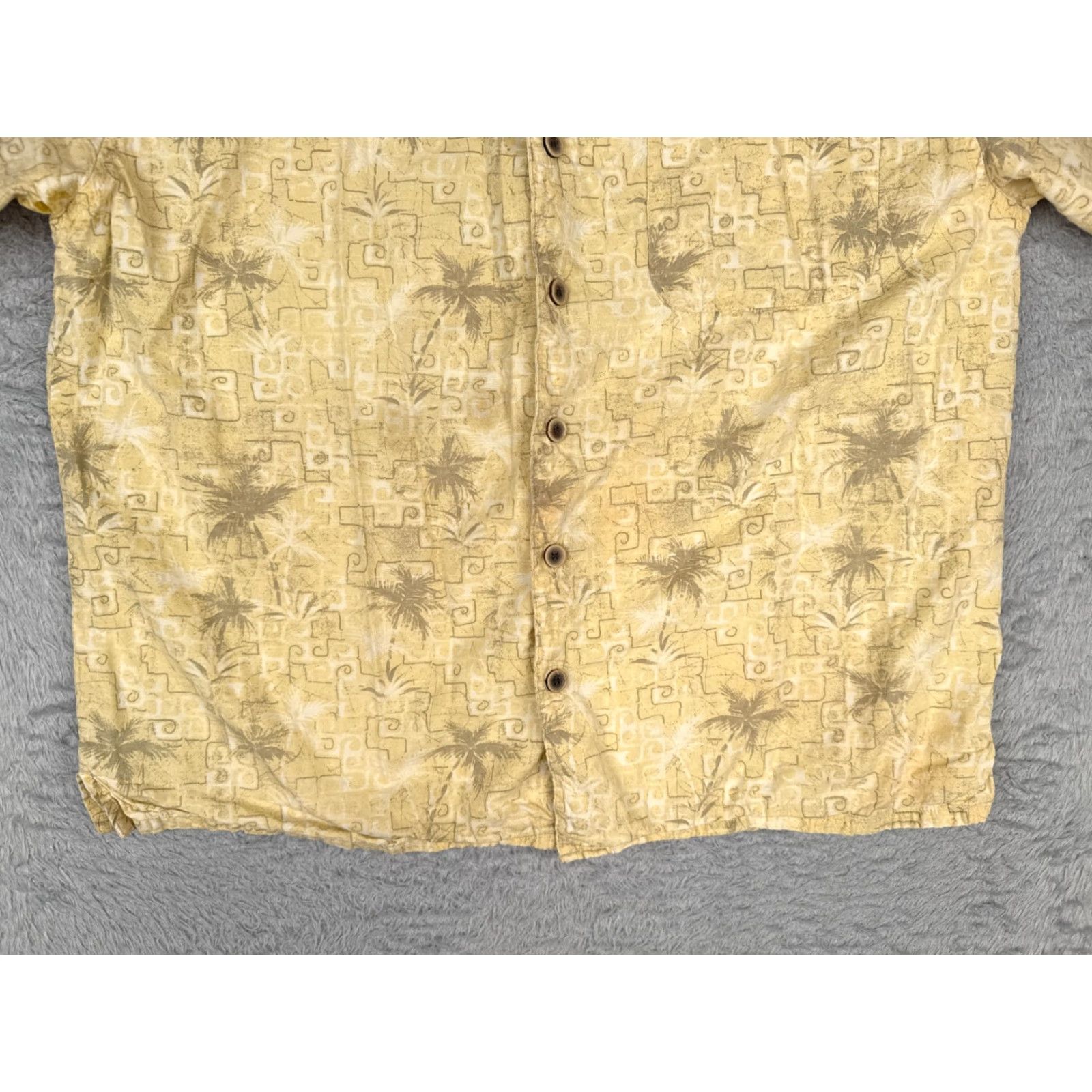 Ocean Pacific VINTAGE Ocean Pacific Shirt Men Large Yellow Hawaiian Tribal Geometric Cotton Blend READ Size US L / EU 52-54 / 3 - 5 Thumbnail