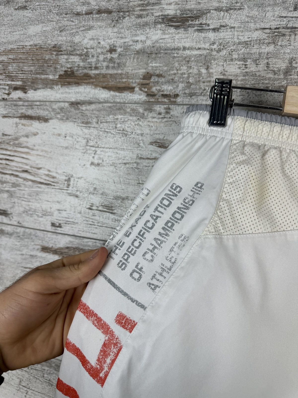 Nike × Vintage Mens Vintage Nike white drill pants swoosh sweatpants rare Size US 34 / EU 50 - 19 Thumbnail
