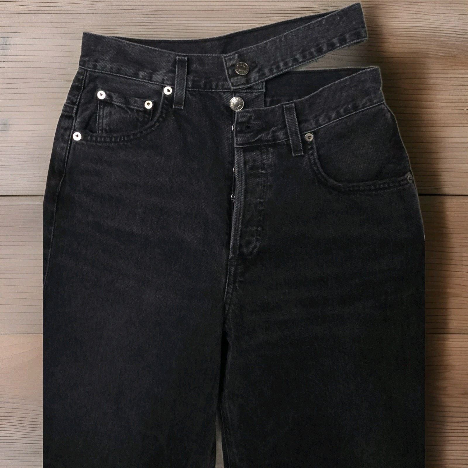 Agolde AGOLDE Broken Waistband Jeans Organic Cotton Black Denim Size 25" / US 0 / IT 36 - 6 Thumbnail