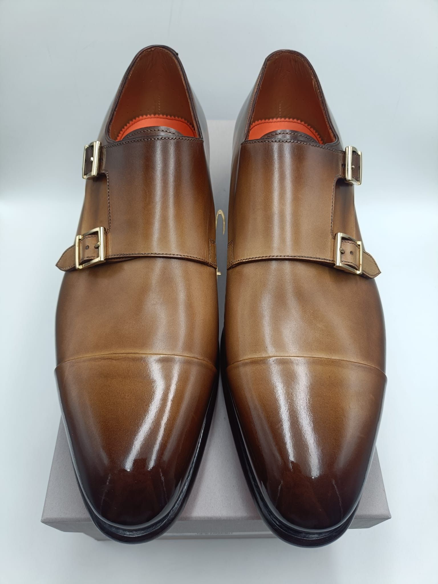 Santoni Santoni Double Monk Strap Brown Leather Goodyear Welted Size US 10 / EU 43 - 6 Thumbnail