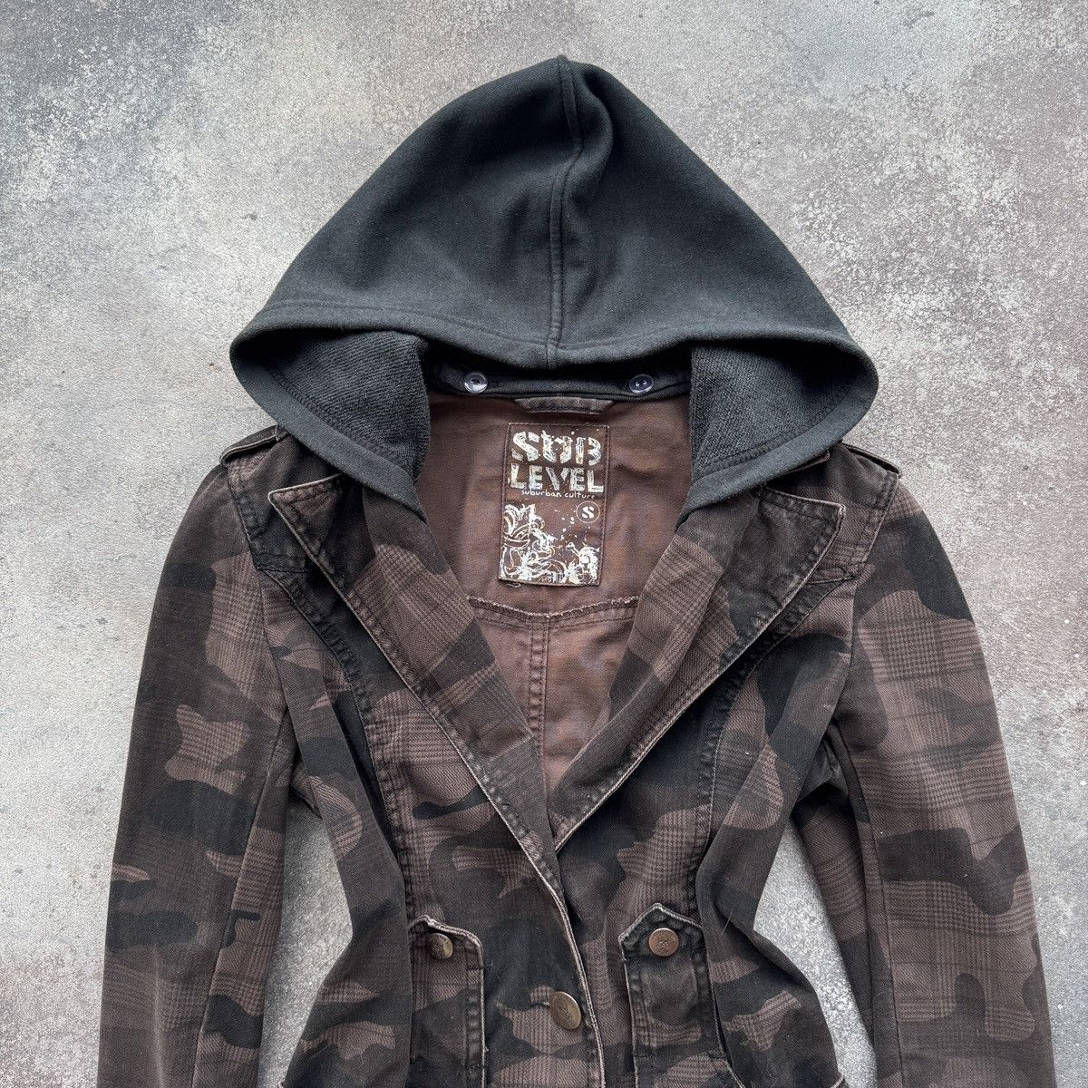 Hysteric Glamour Y2K Grunge Vintage Camo Hooded Jacket Size S / US 4 / IT 40 - 4 Thumbnail